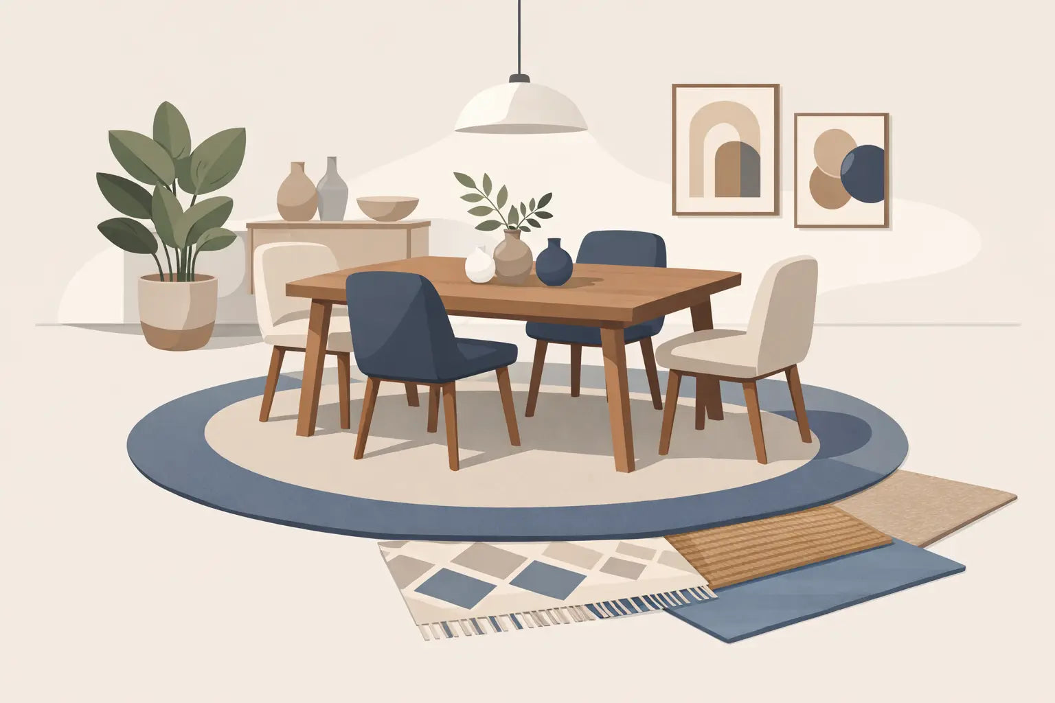 Welk tapijt onder eettafel past echt?