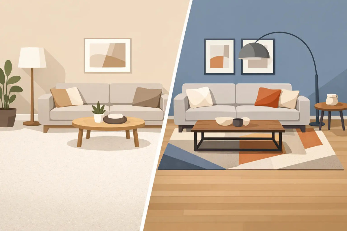 Woonkamer tapijt versus karpet: wat kiest u?