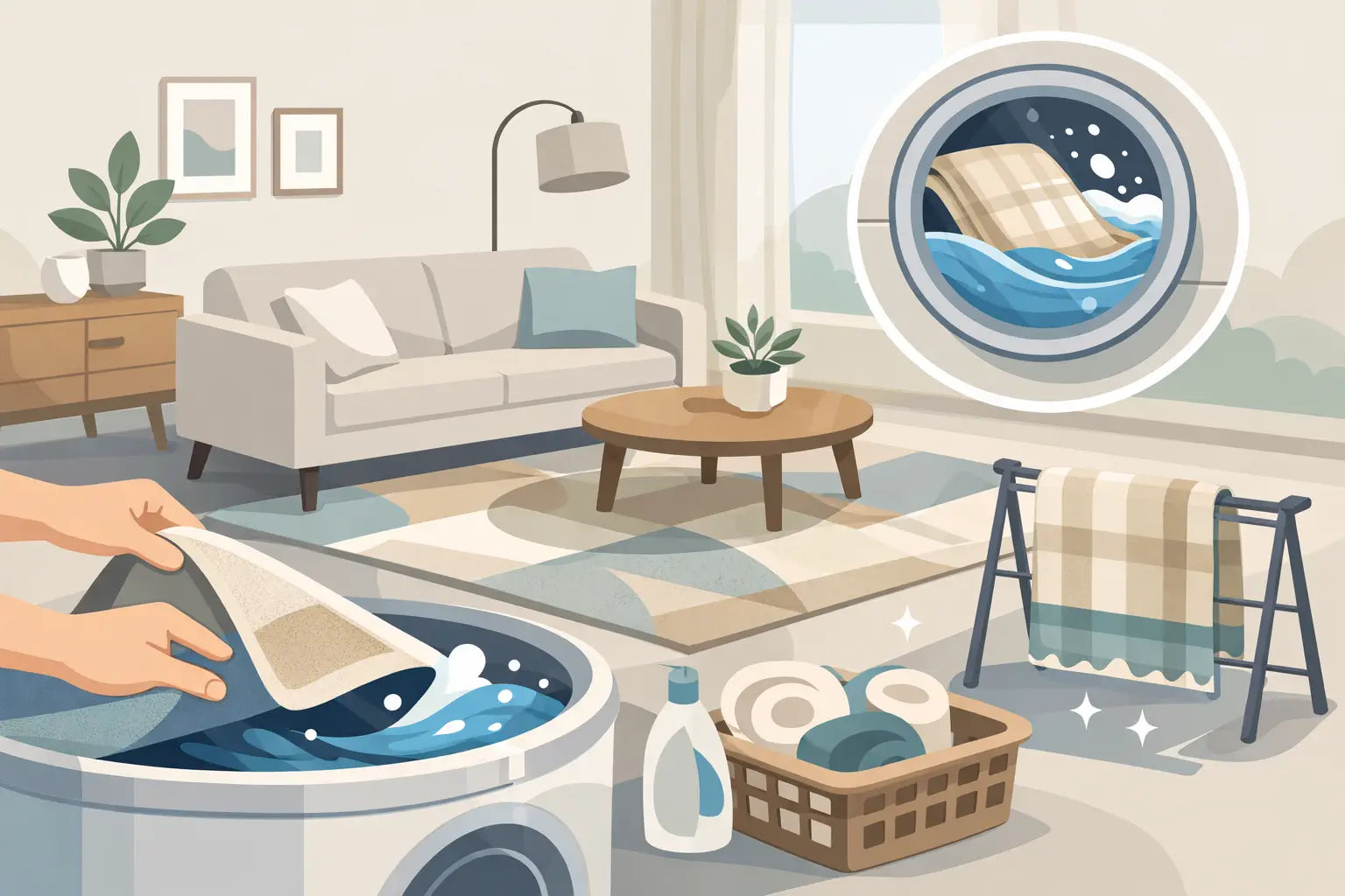 Gids voor wasbare woonkamer vloerkleden