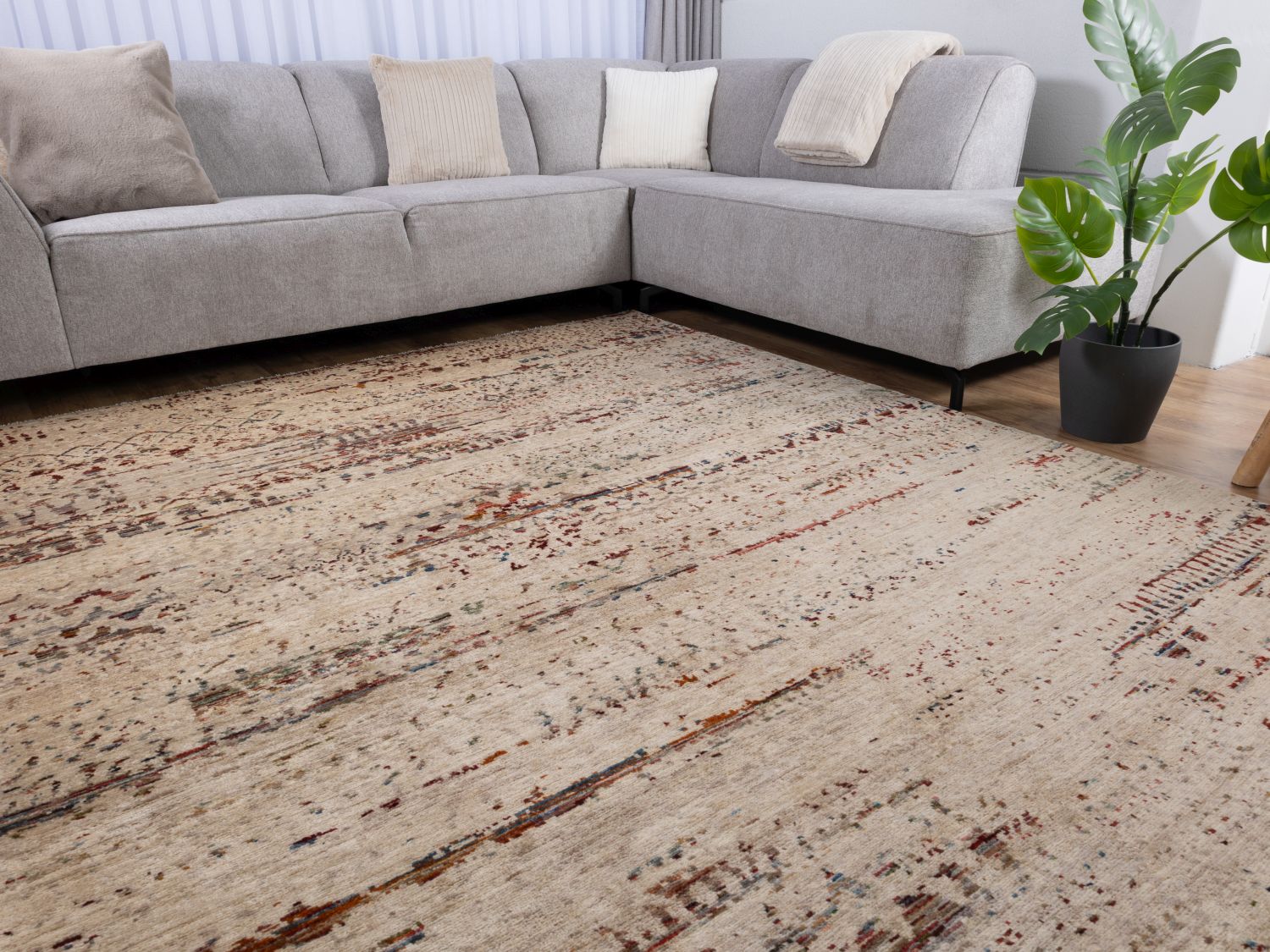 Afghaans Tapijt Laagpolig Handgeknoopt Wollen Vloerkleed - Omid Afghan Wool Luxury 297x194 - Omid Carpets