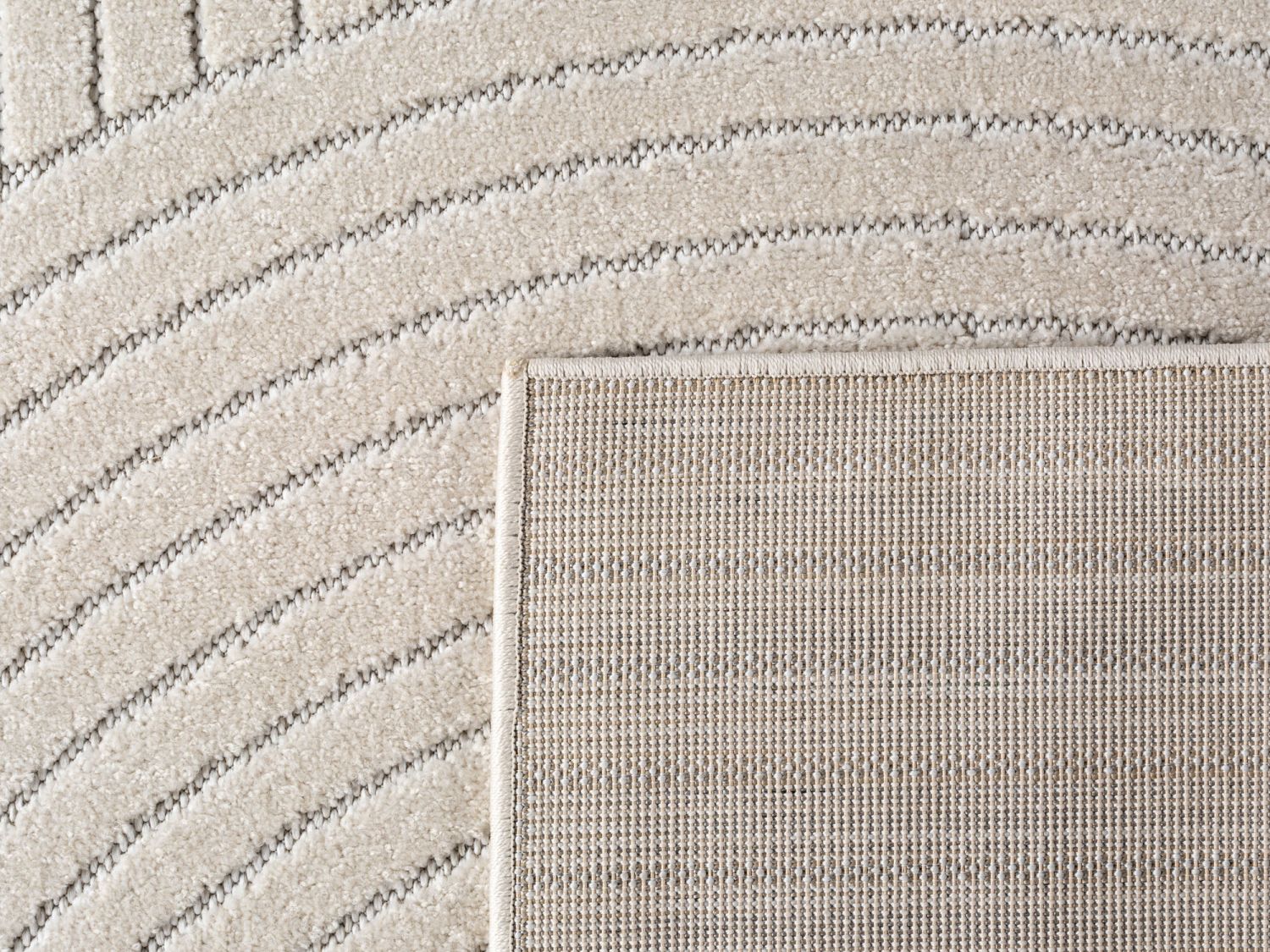Crème Tapijt Laagpolig Vloerkleed Indoor/Outdoor Japandi Stijl