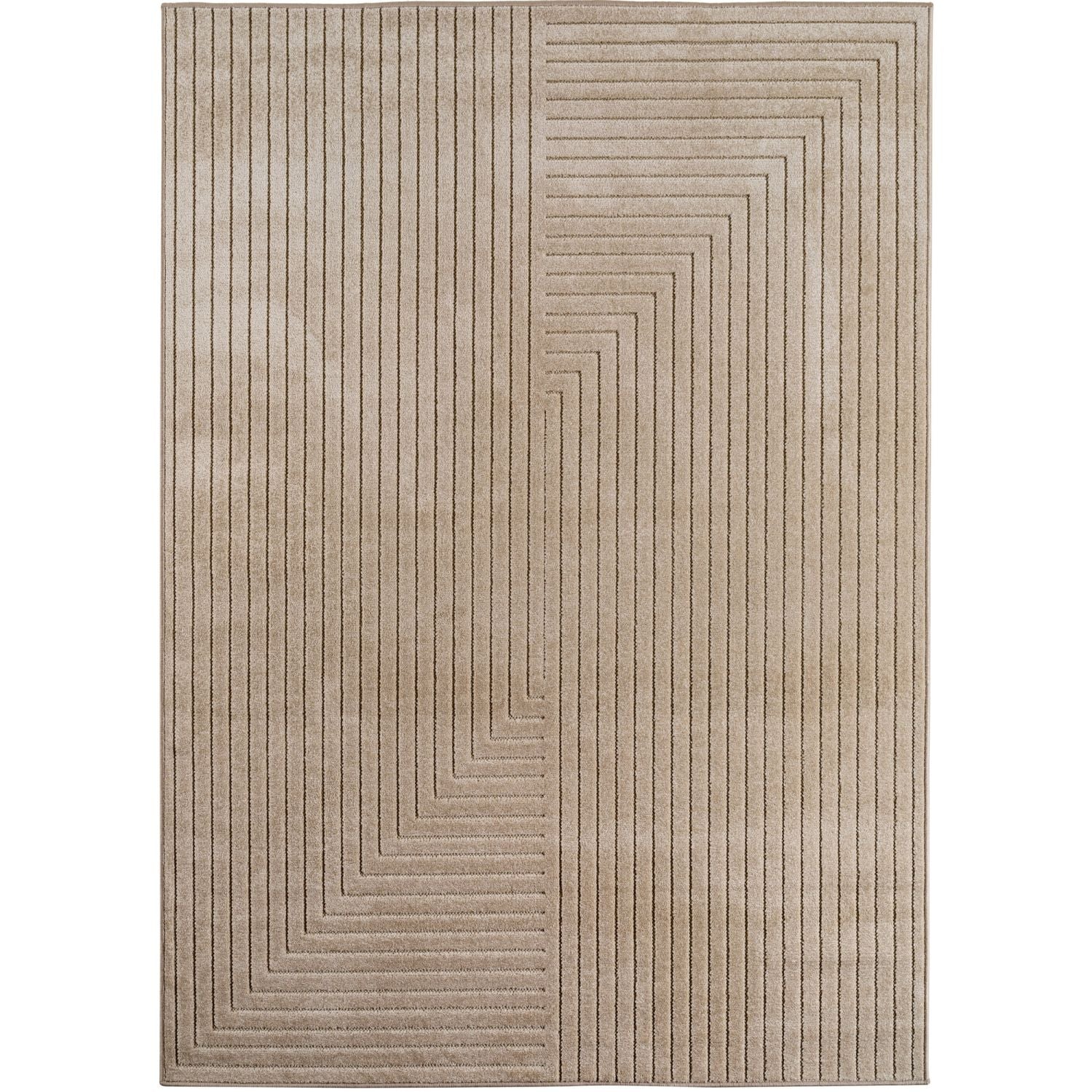 Beige Tapijt Laagpolig Vloerkleed Indoor/Outdoor Japandi Stijl