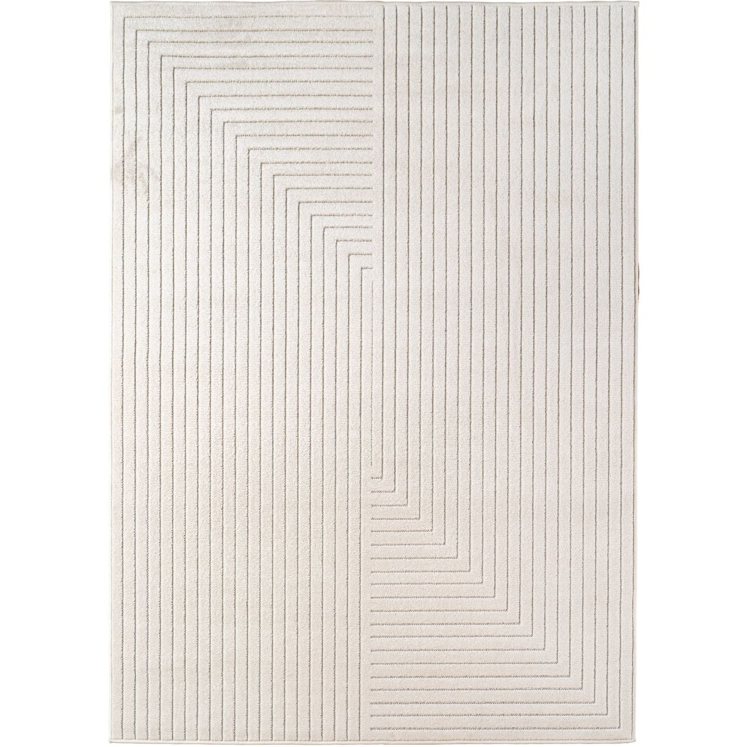 Crème Tapijt Laagpolig Vloerkleed Indoor/Outdoor Japandi Stijl