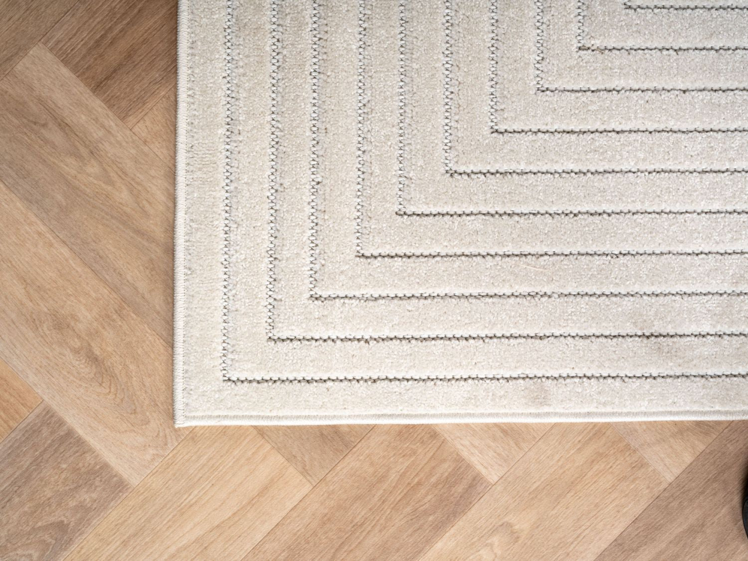 Crème Tapijt Laagpolig Vloerkleed Indoor/Outdoor Japandi Stijl