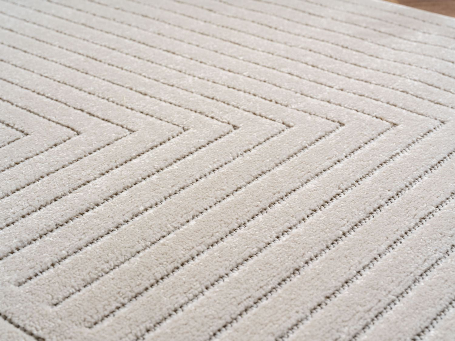Crème Tapijt Laagpolig Vloerkleed Indoor/Outdoor Japandi Stijl