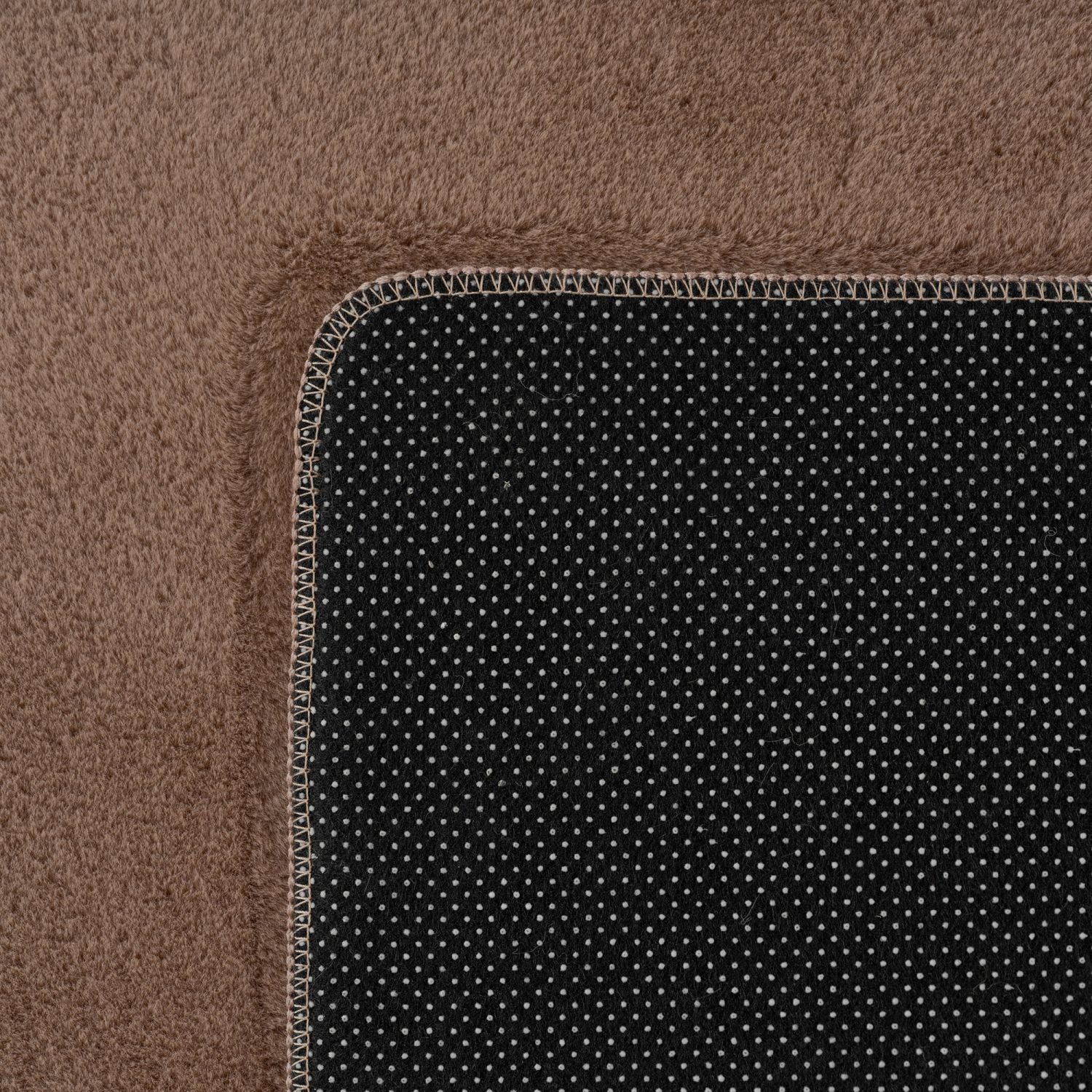 Bruin Tapijt Laagpolig Vloerkleed met Anti Slip Omid Super Zacht