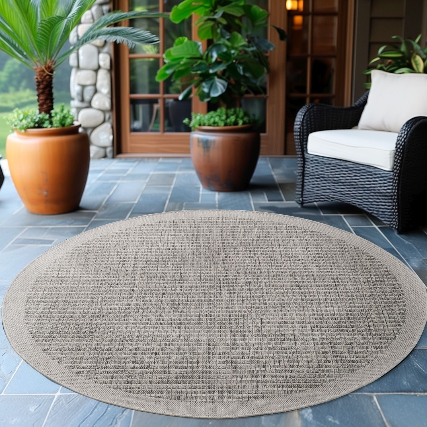 Grijs Tapijt Laagpolig Vloerkleed Indoor/Outdoor