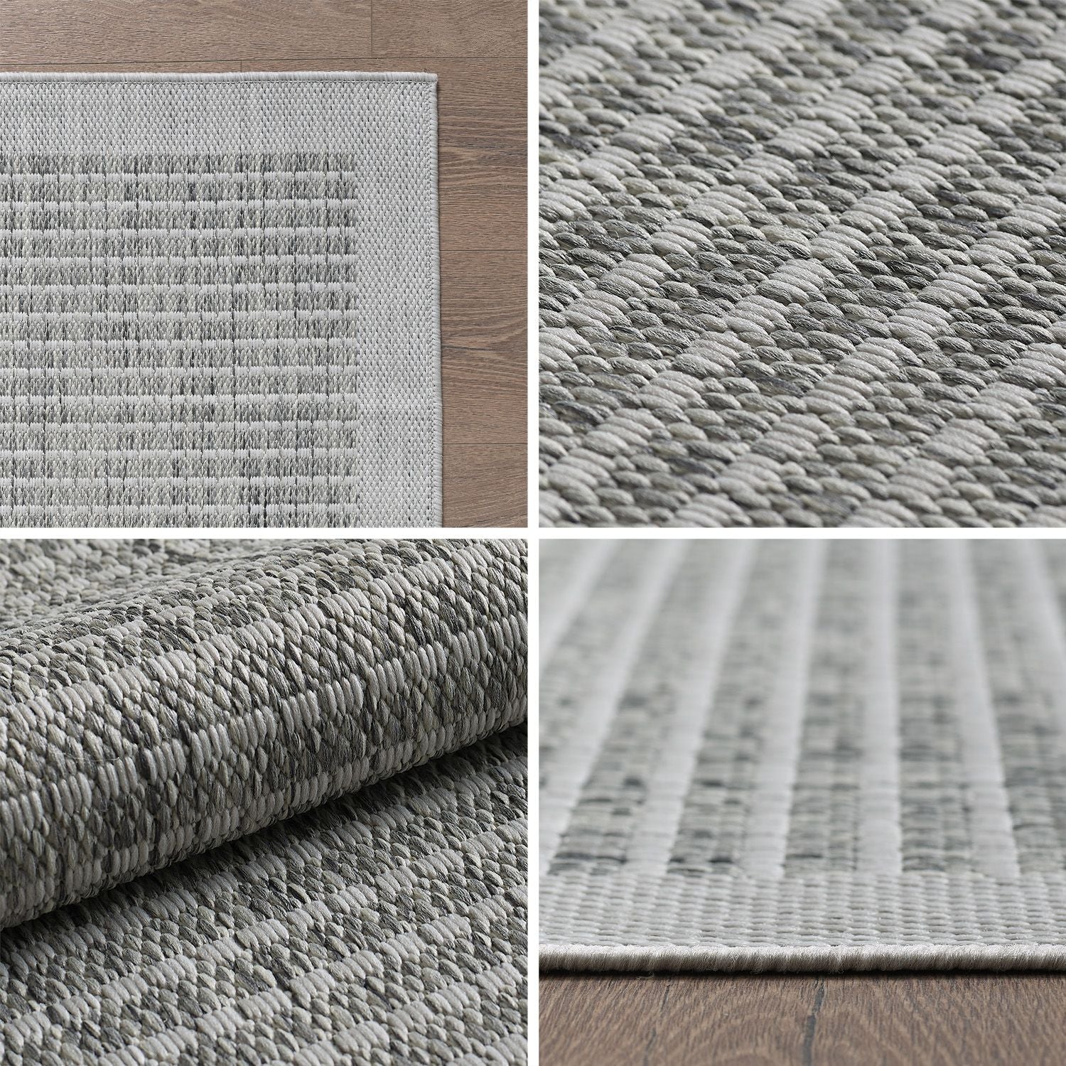 Grijs Tapijt Laagpolig Vloerkleed Indoor/Outdoor