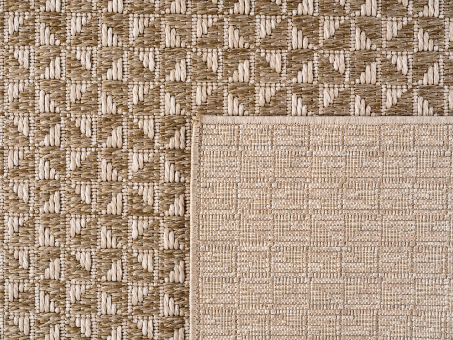 Beige Tapijt Laagpolig Vloerkleed Indoor/Outdoor