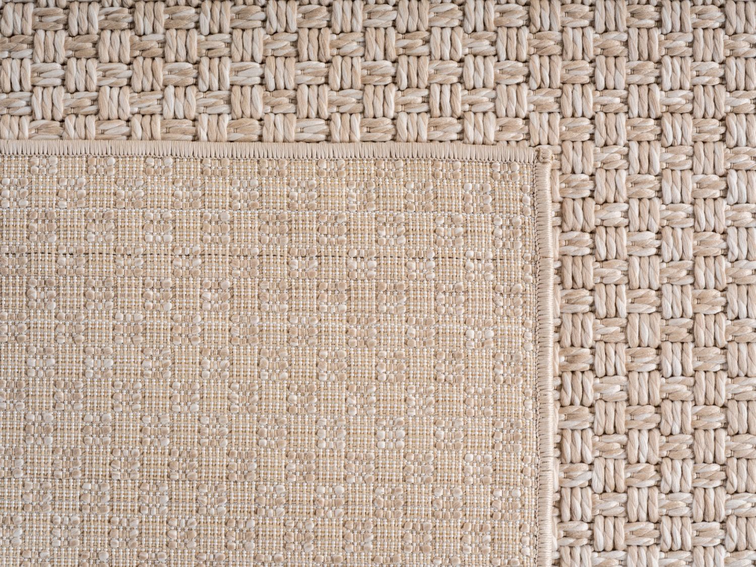 Beige Tapijt Laagpolig Vloerkleed Indoor/Outdoor