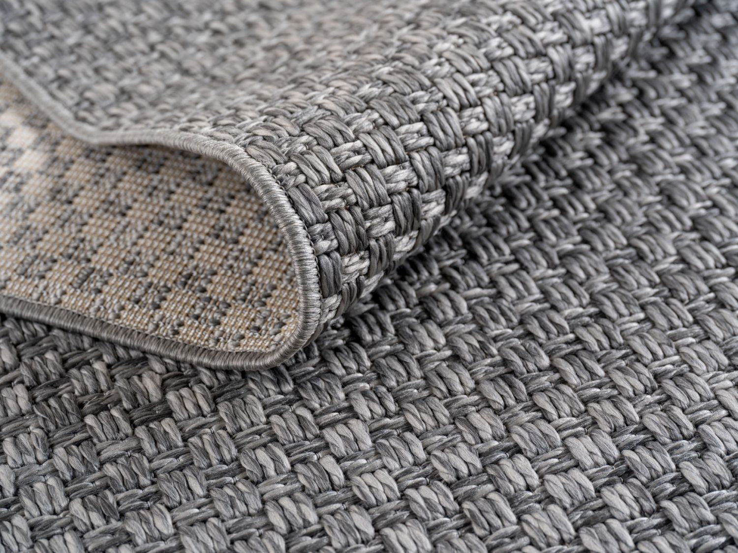 Grijs Tapijt Laagpolig Vloerkleed Indoor/Outdoor