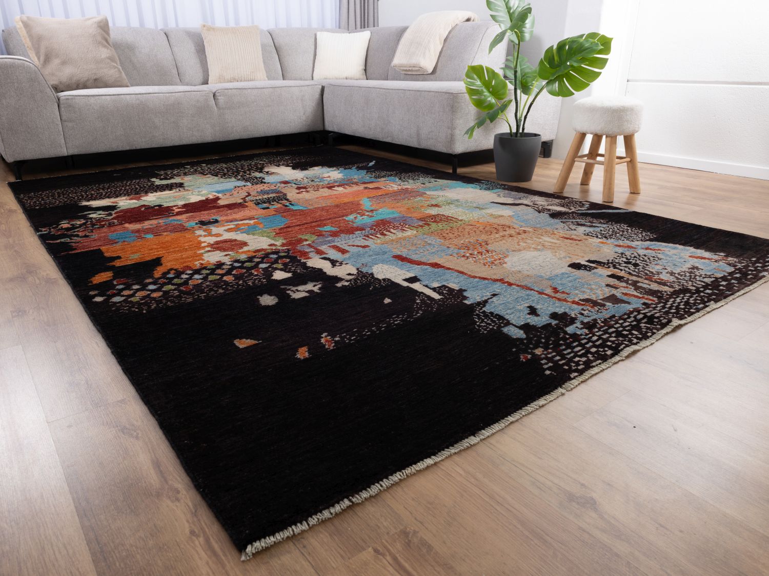 Afghaans Tapijt Laagpolig Handgeknoopt Wollen Vloerkleed - Omid Afghan Wool Luxury 297x194 - Omid Carpets