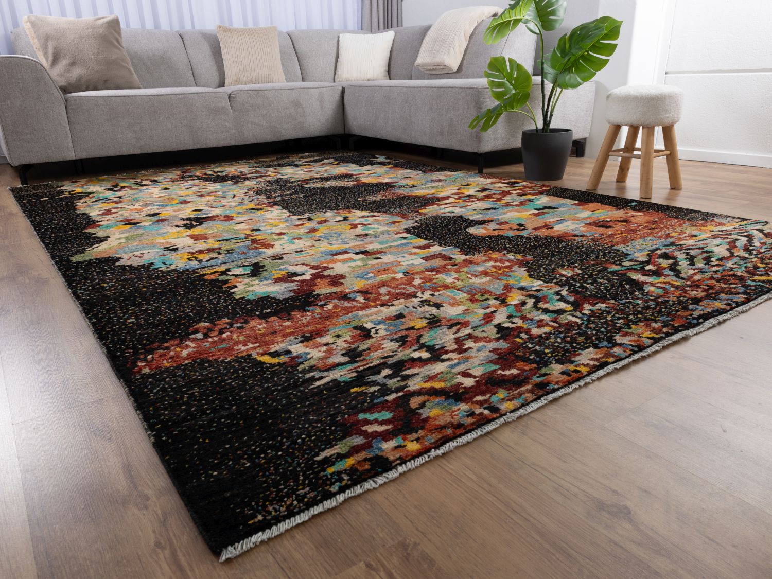 Afghaans Tapijt Laagpolig Handgeknoopt Wollen Vloerkleed - Omid Afghan Wool Luxury 297x194 - Omid Carpets