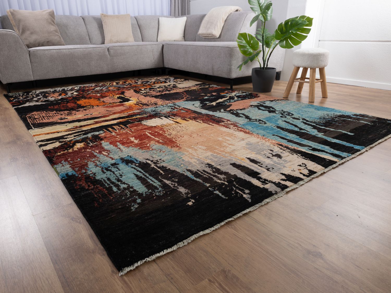 Afghaans Tapijt Laagpolig Handgeknoopt Wollen Vloerkleed - Omid Afghan Wool Luxury 297x194 - Omid Carpets