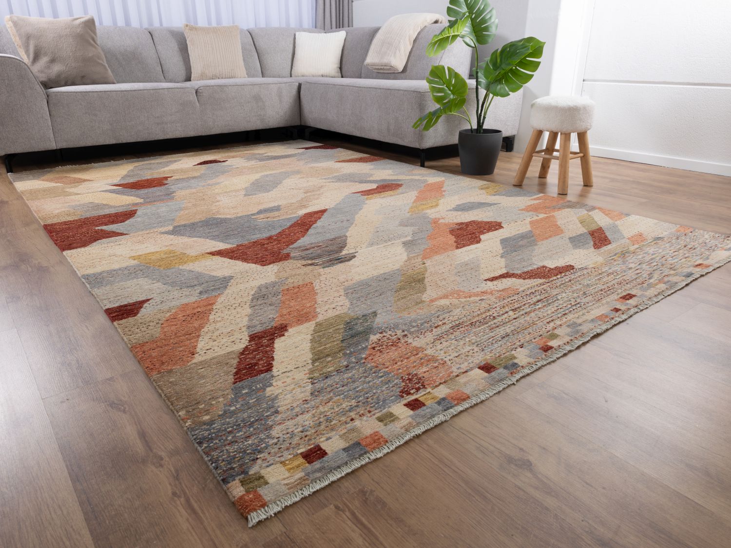 Afghaans Tapijt Laagpolig Handgeknoopt Wollen Vloerkleed - Omid Afghan Wool Luxury 297x194 - Omid Carpets