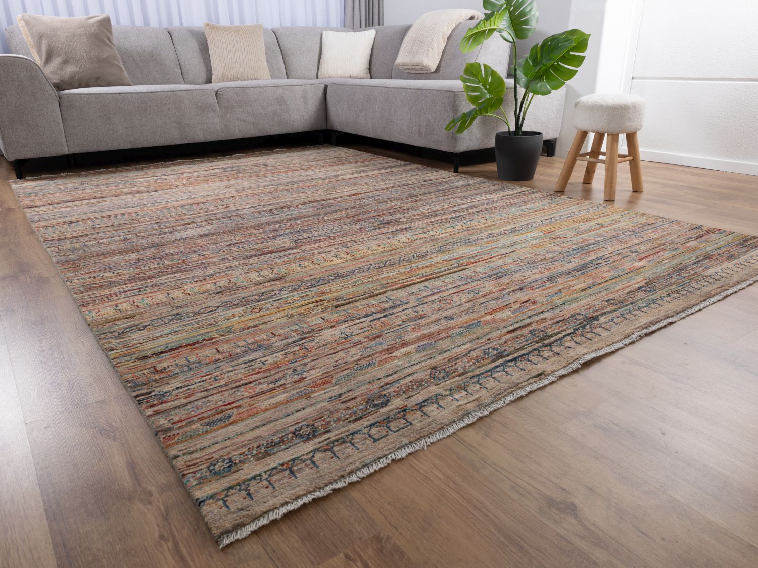 Afghaans Tapijt Laagpolig Handgeknoopt Wollen Vloerkleed - Omid Afghan Wool Luxury 297x194 - Omid Carpets