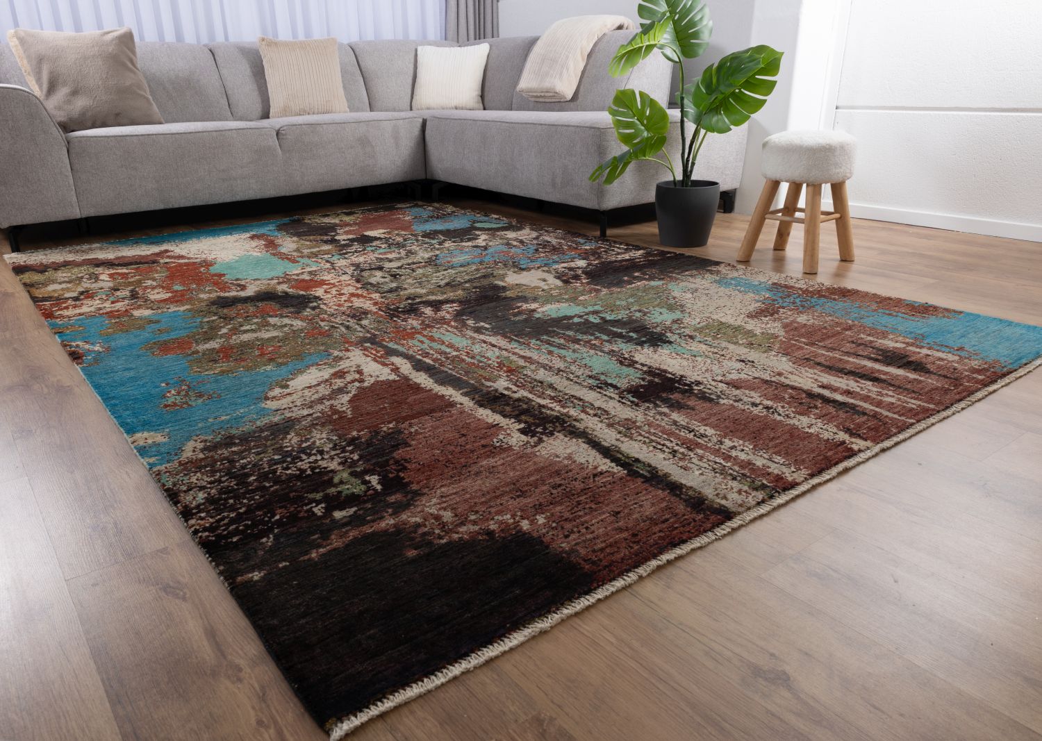 Afghaans Tapijt Laagpolig Handgeknoopt Wollen Vloerkleed - Omid Afghan Wool Luxury 297x194 - Omid Carpets