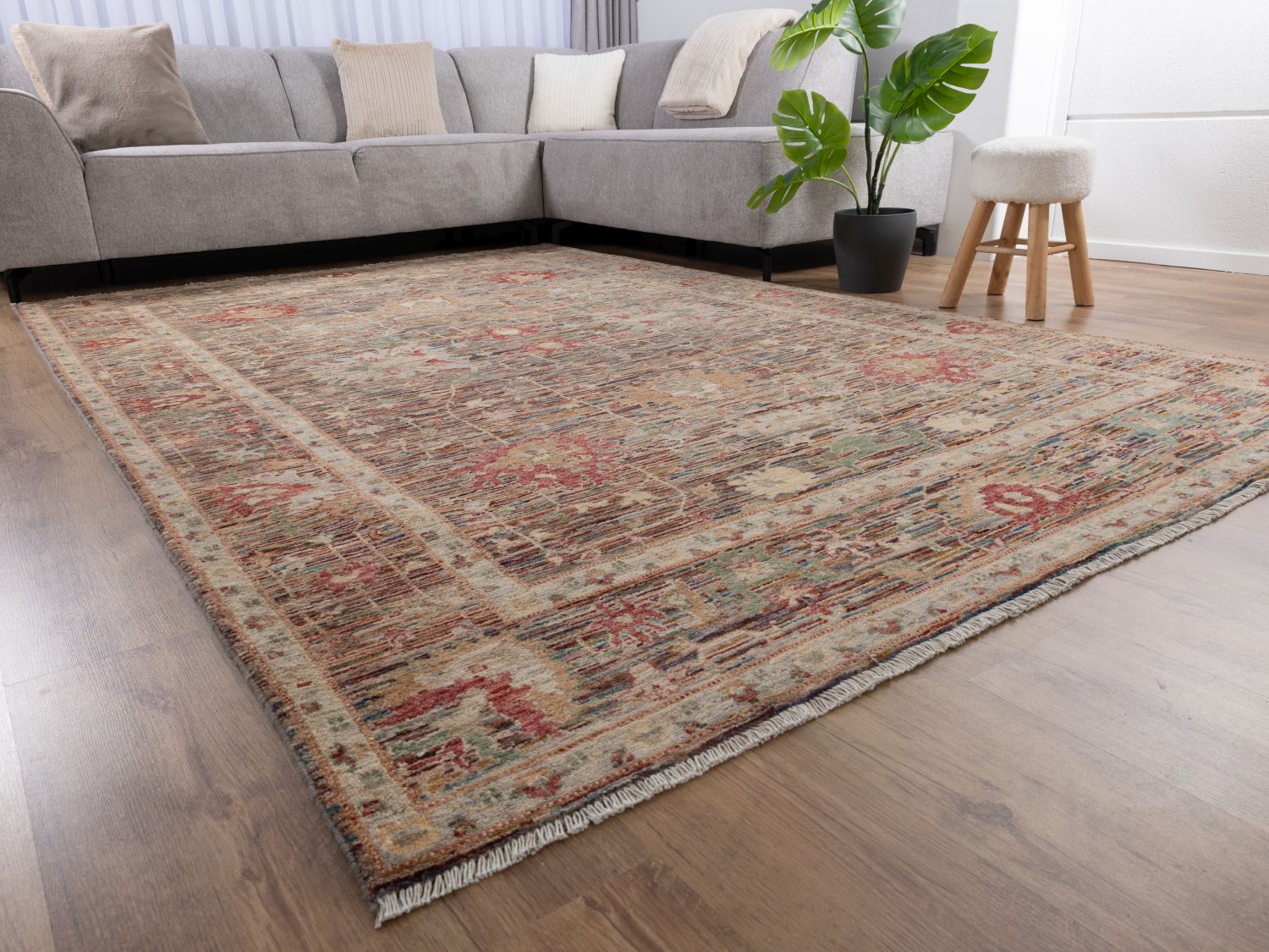 Afghaans Tapijt Laagpolig Handgeknoopt Wollen Vloerkleed - Omid Afghan Wool Luxury 297x194 - Omid Carpets