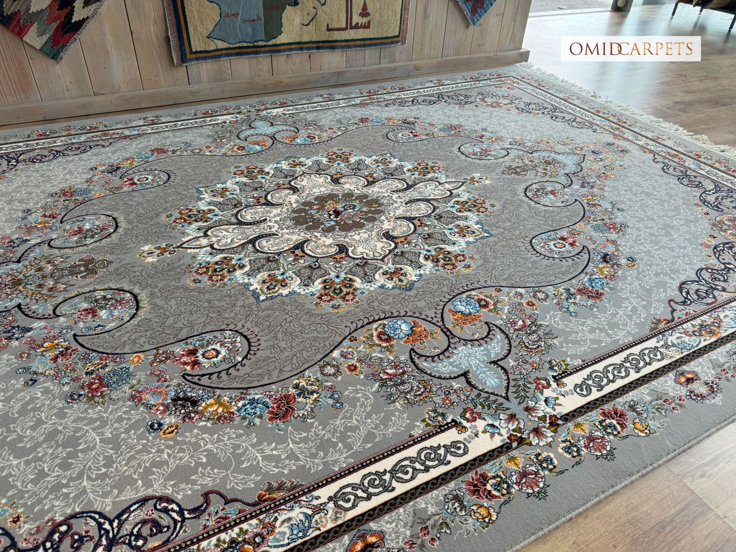 قالین 700 شانه * Grijs Tapijt Laagpolig Klassiek Vloerkleed - Omid Premium Classic - 1,5 Miljoen punten/m²