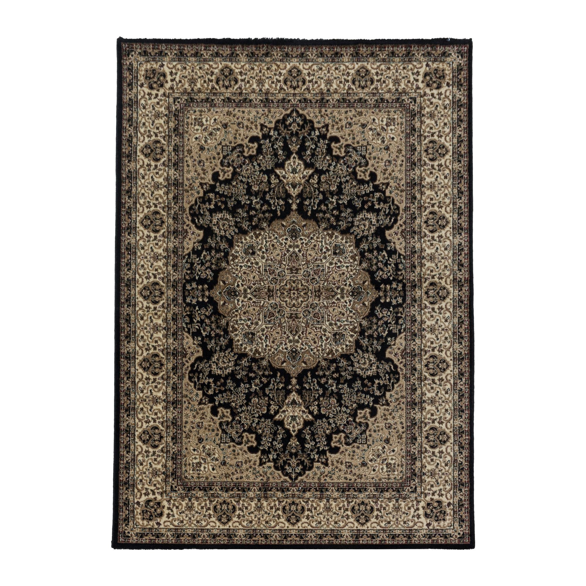 Zwart Laagpolig Vloerkleed Omid Antique Allure Collection.