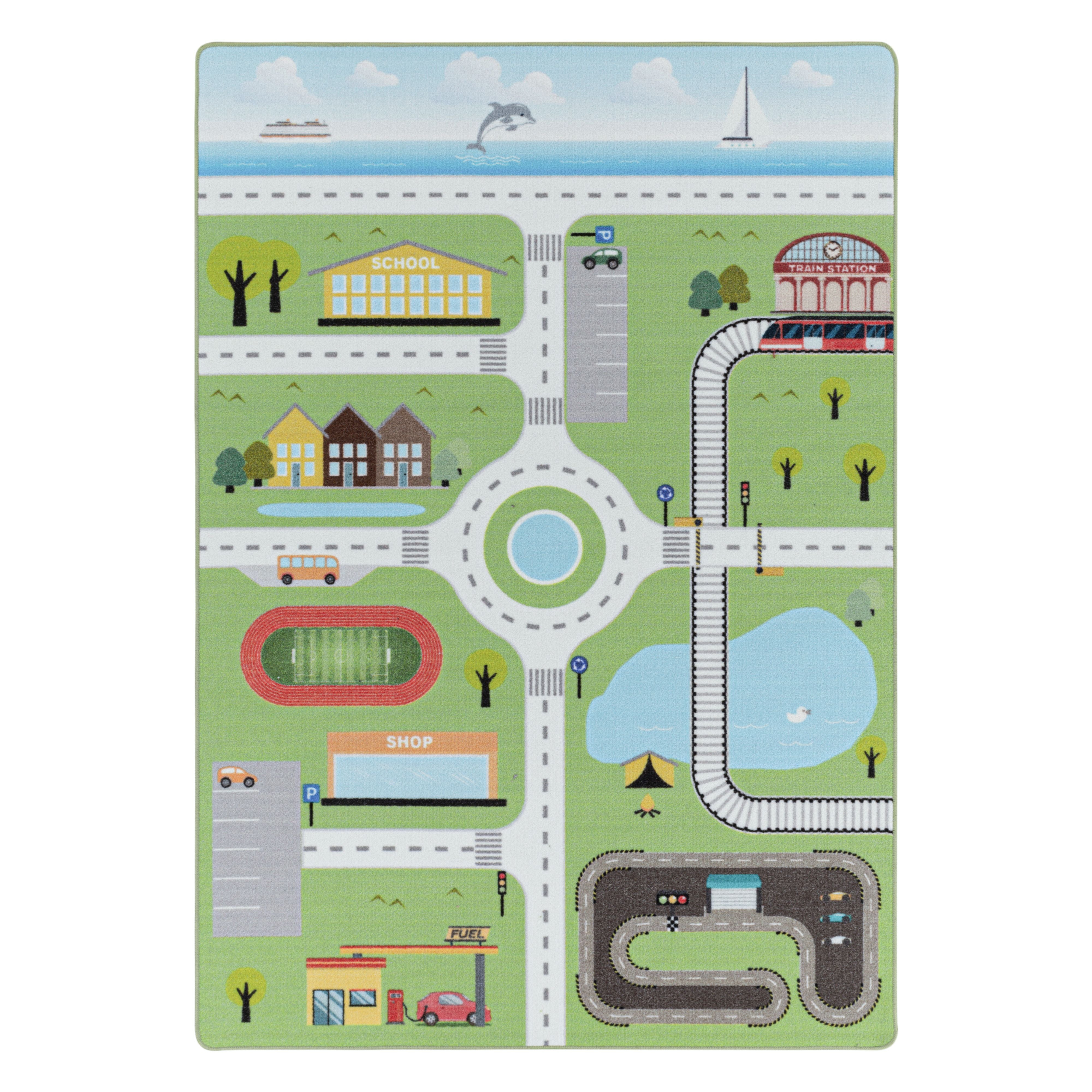 Groen Tapijt Laagpolig Vloerkleed Omid Playful wonder collection