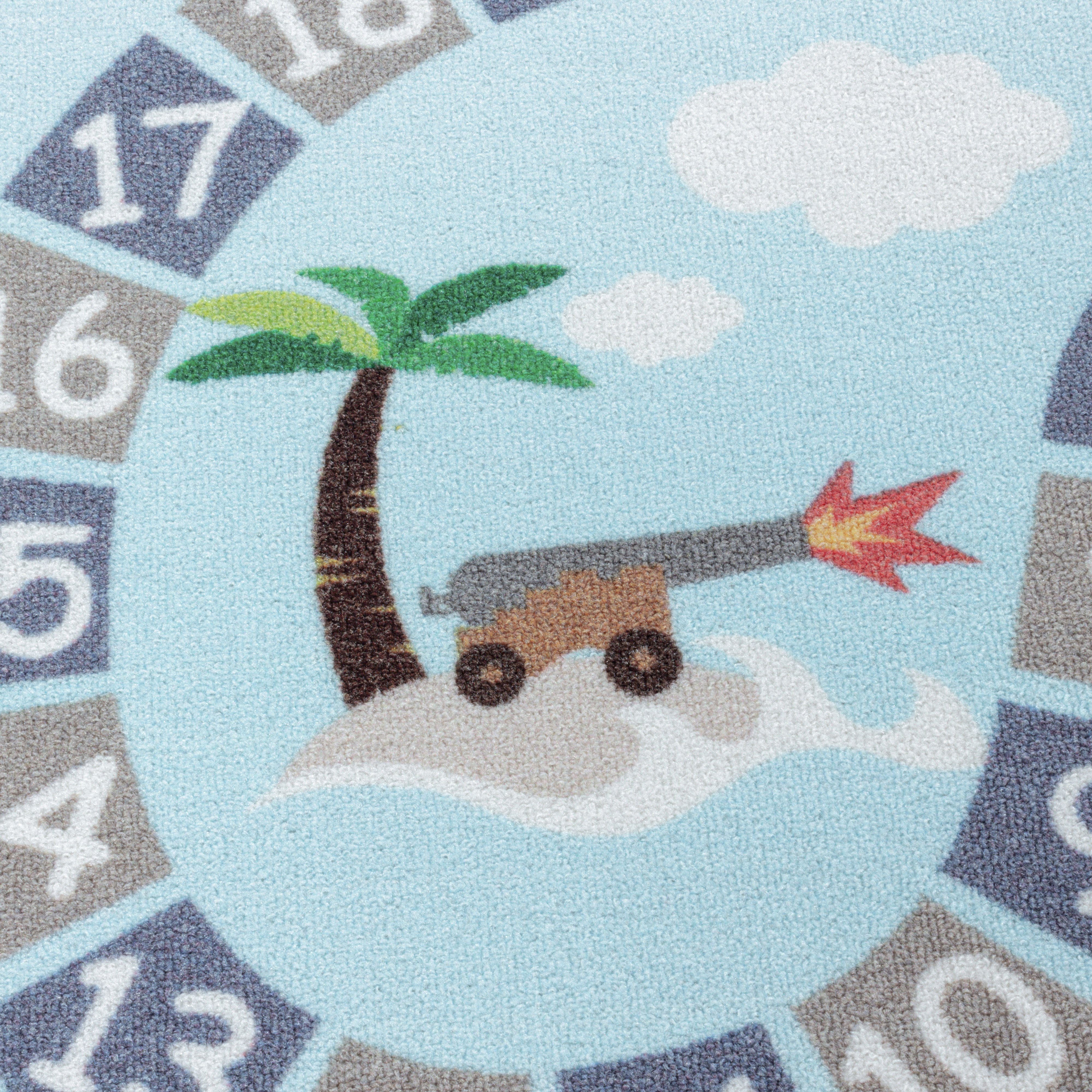 Blauw Tapijt Laagpolig Vloerkleed Omid Playful wonder collection