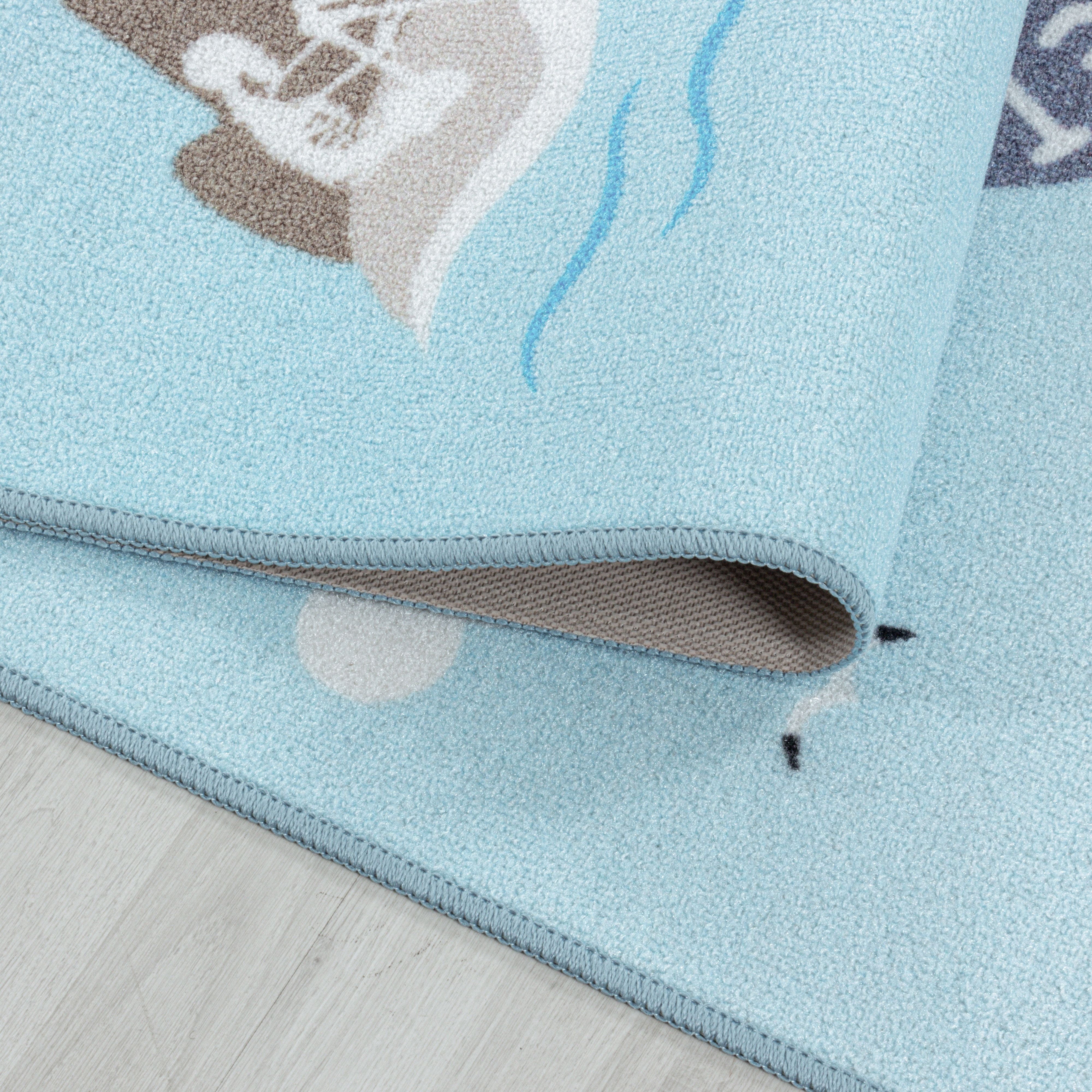 Blauw Tapijt Laagpolig Vloerkleed Omid Playful wonder collection
