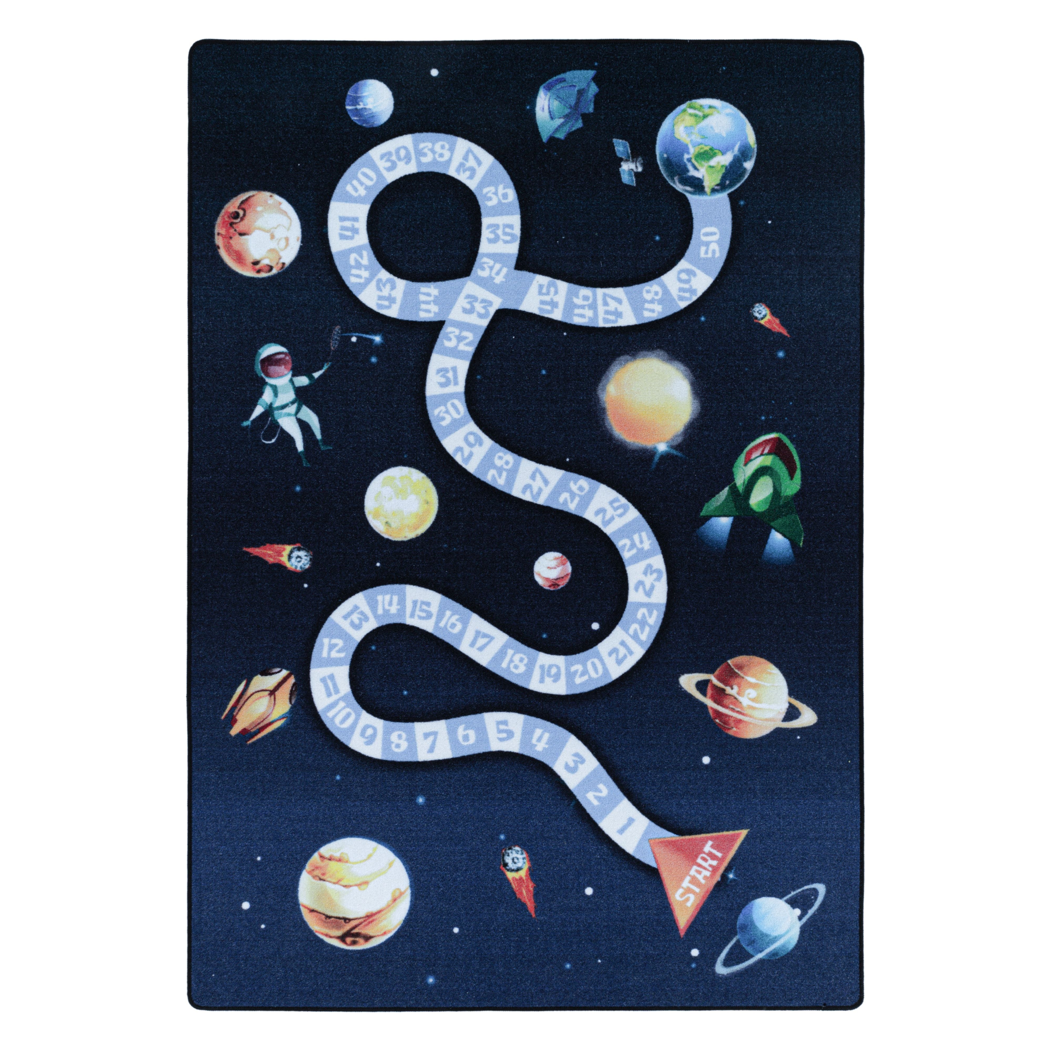 Blauw Tapijt Laagpolig Vloerkleed Omid Playful wonder collection
