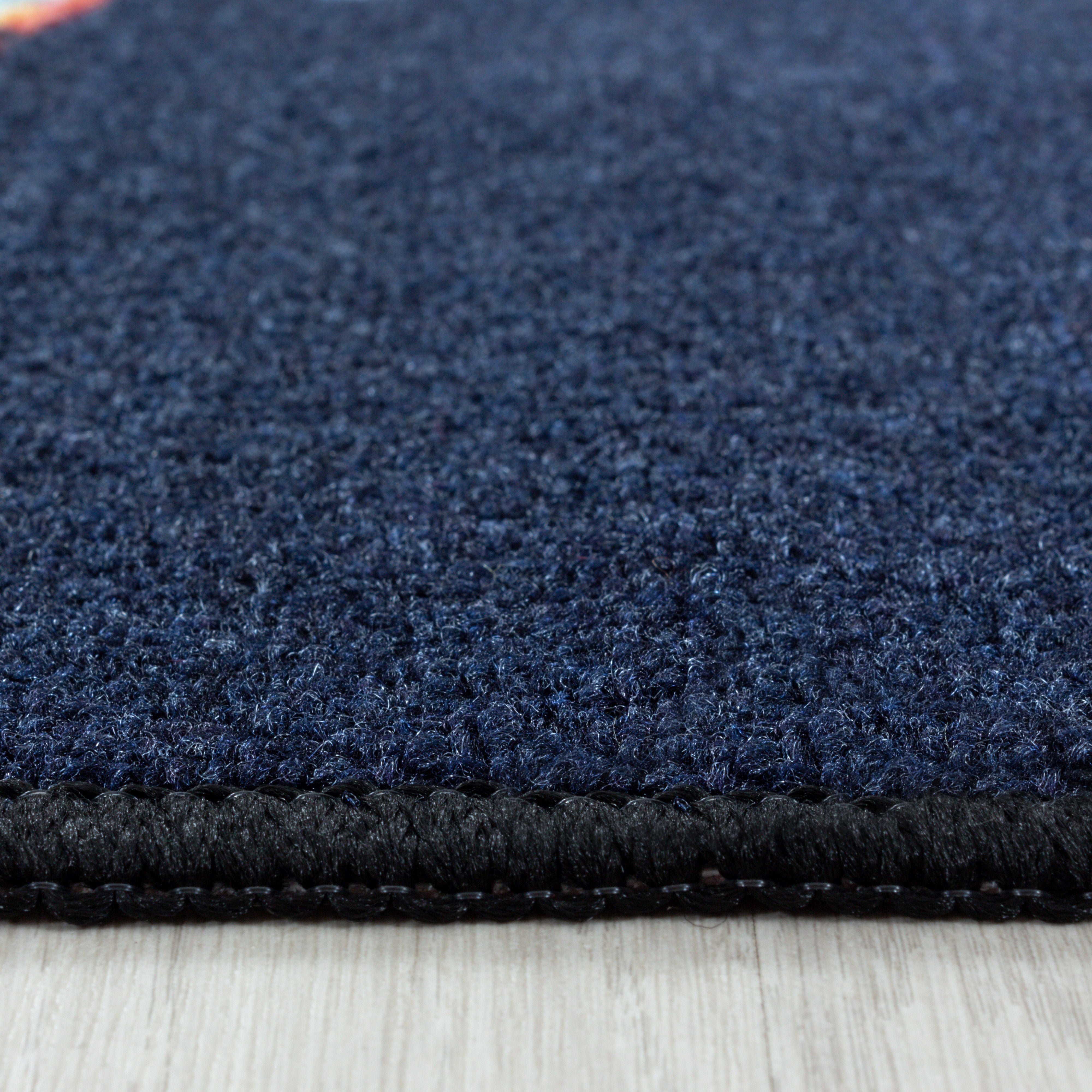 Blauw Tapijt Laagpolig Vloerkleed Omid Playful wonder collection