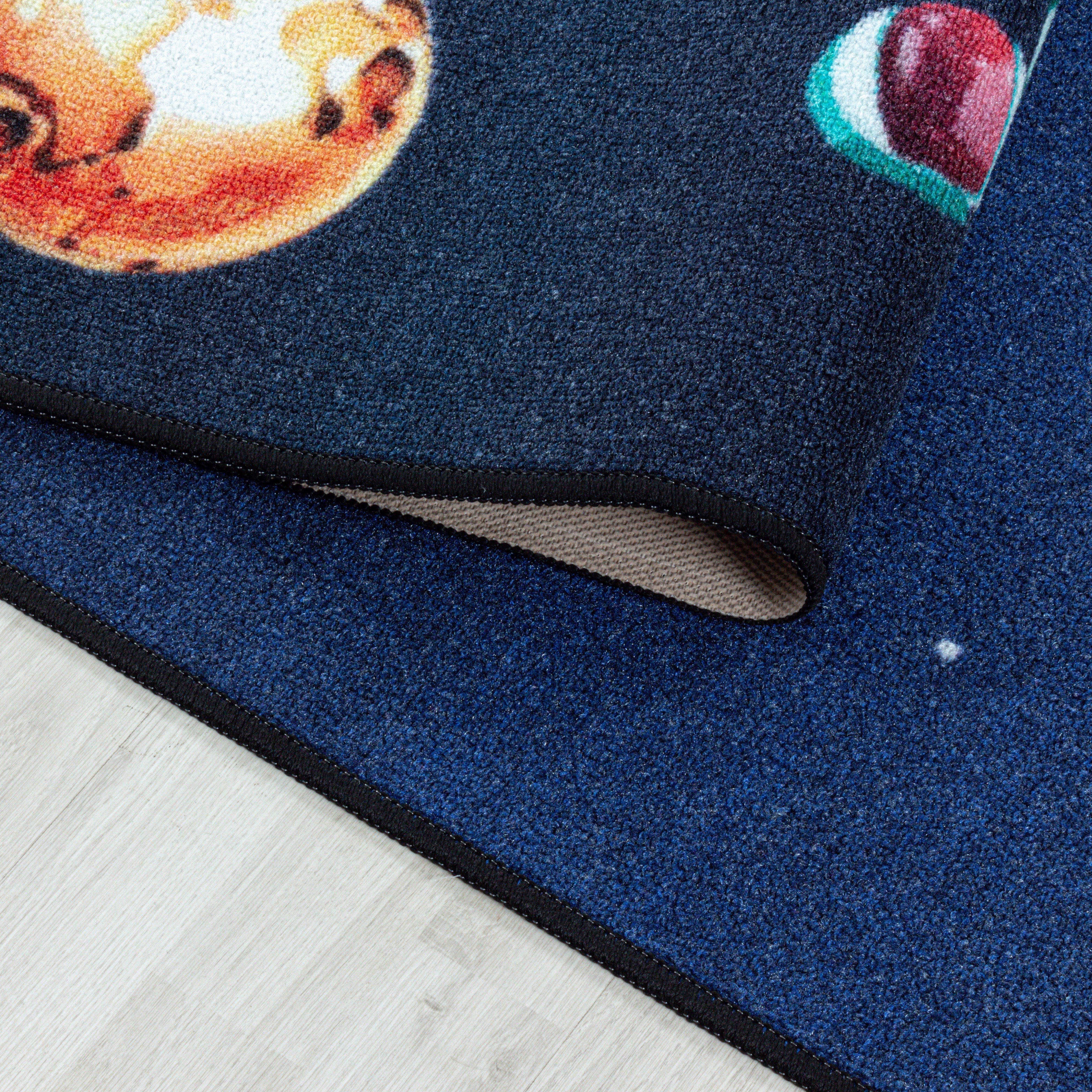 Blauw Tapijt Laagpolig Vloerkleed Omid Playful wonder collection