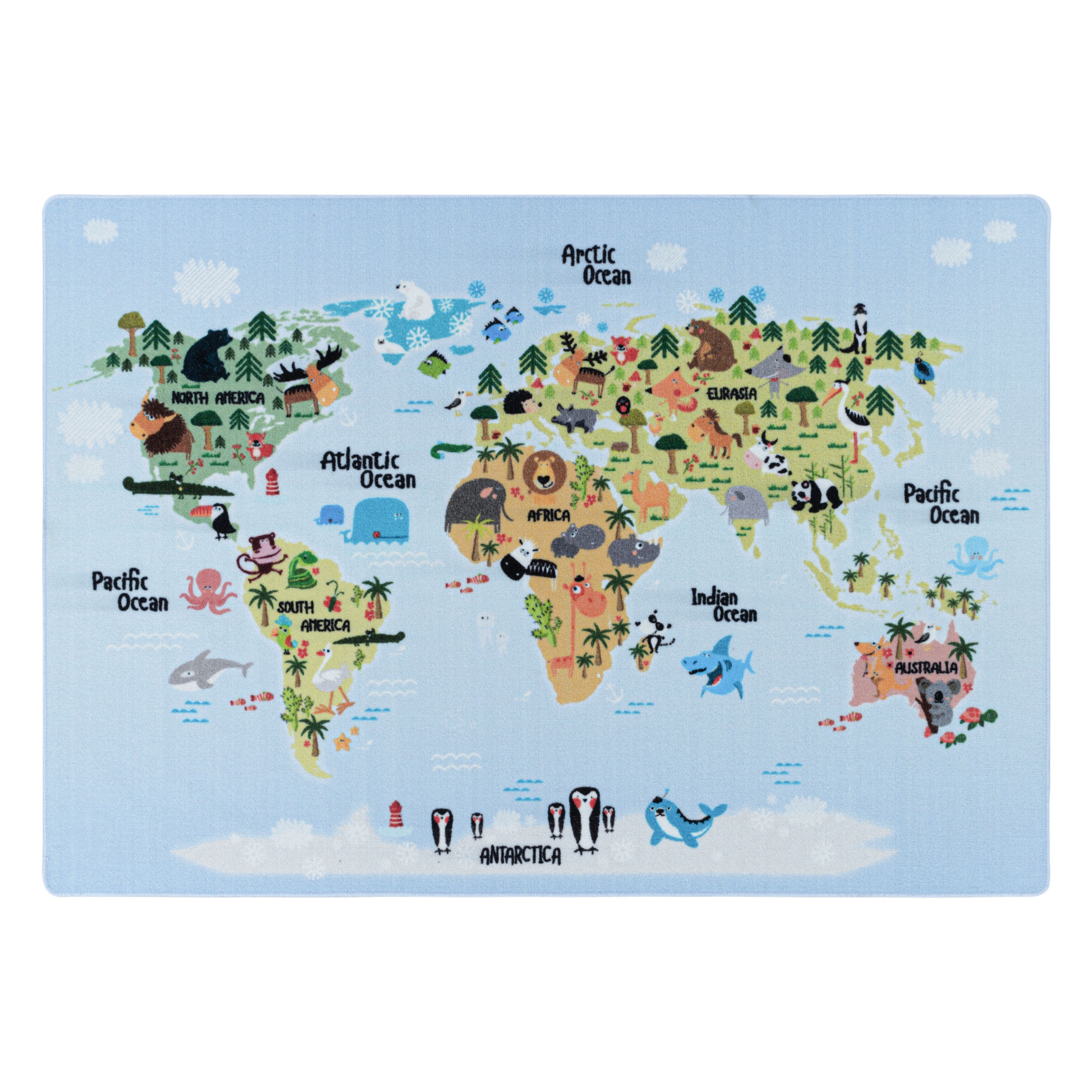 Blauw Tapijt Laagpolig Vloerkleed Omid Playful wonder collection