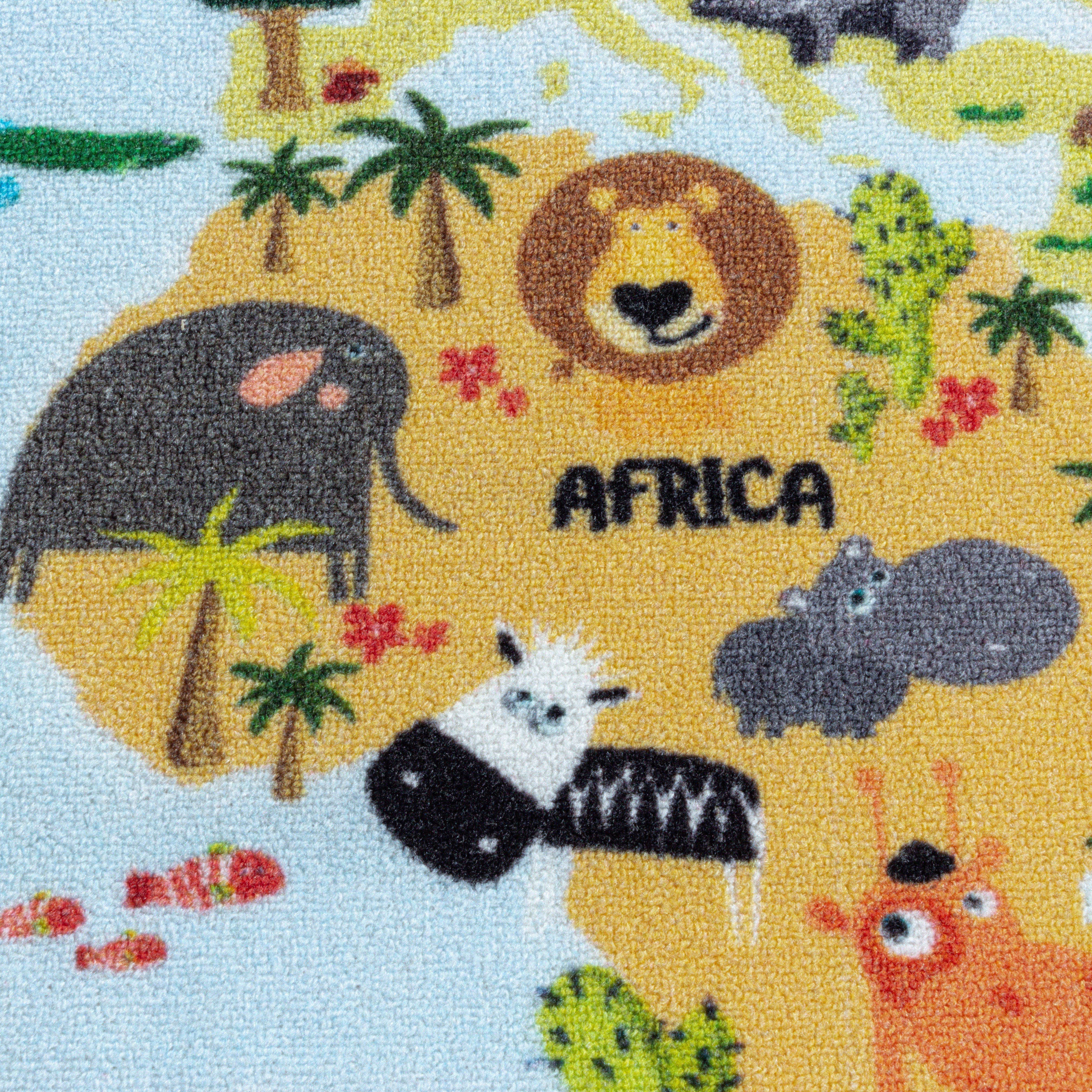 Blauw Tapijt Laagpolig Vloerkleed Omid Playful wonder collection