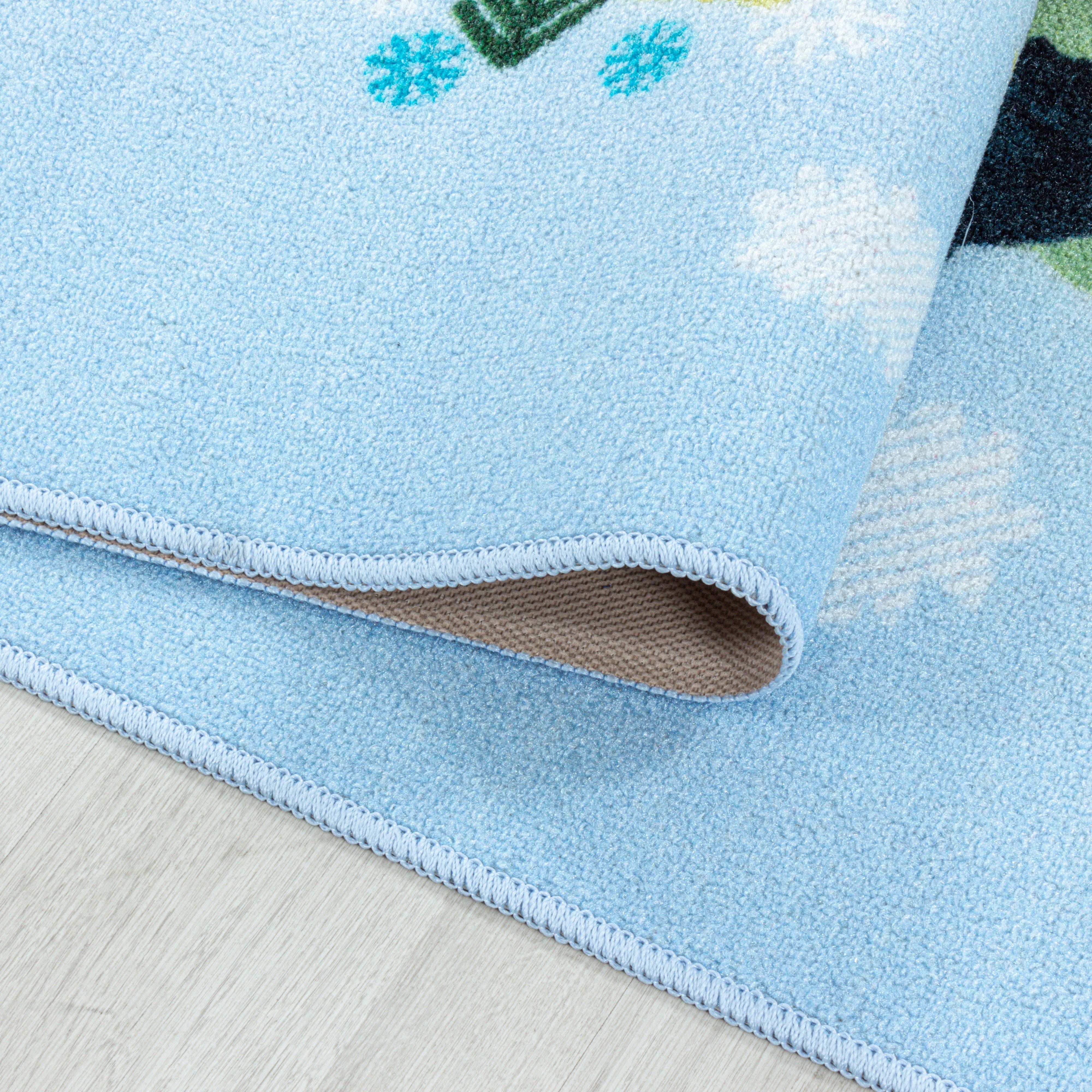 Blauw Tapijt Laagpolig Vloerkleed Omid Playful wonder collection
