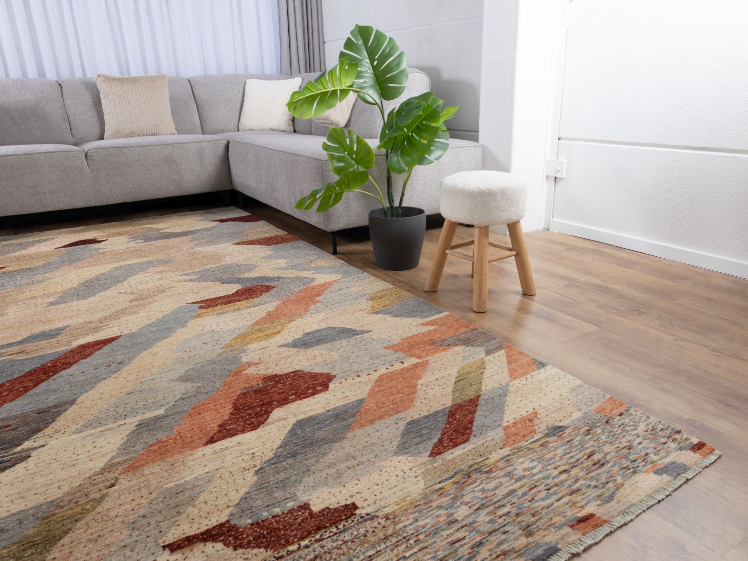 Afghaans Tapijt Laagpolig Handgeknoopt Wollen Vloerkleed - Omid Afghan Wool Luxury 297x194 - Omid Carpets