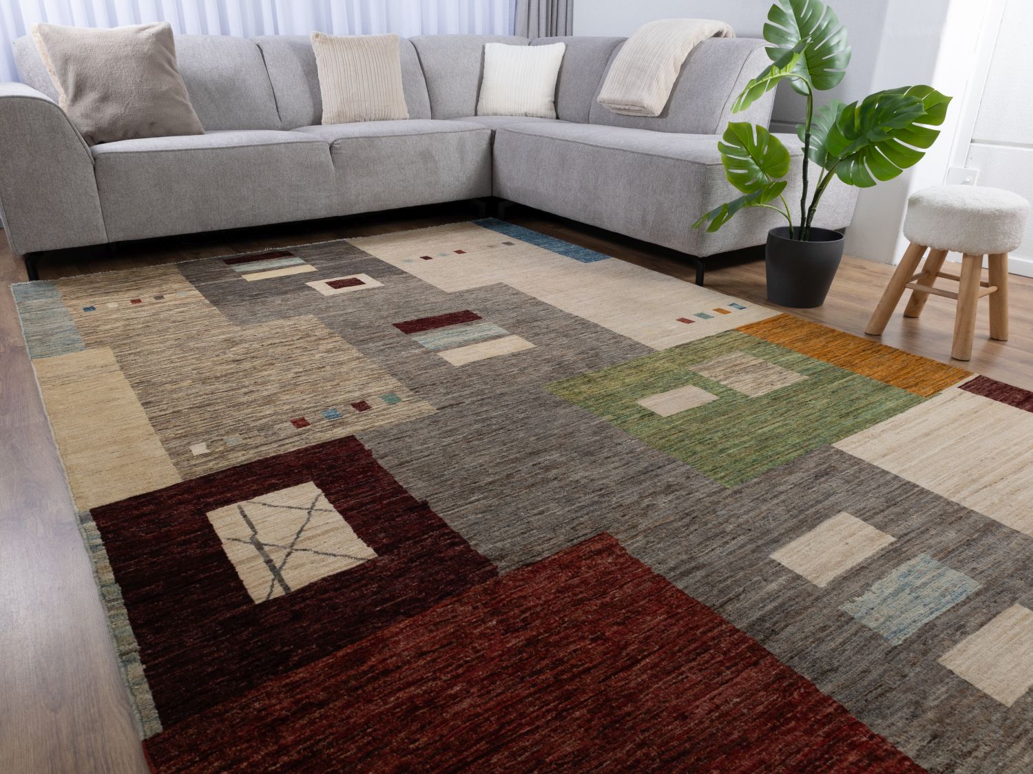 Afghaans Tapijt Laagpolig Handgeknoopt Wollen Vloerkleed - Omid Afghan Wool Luxury 297x194 - Omid Carpets