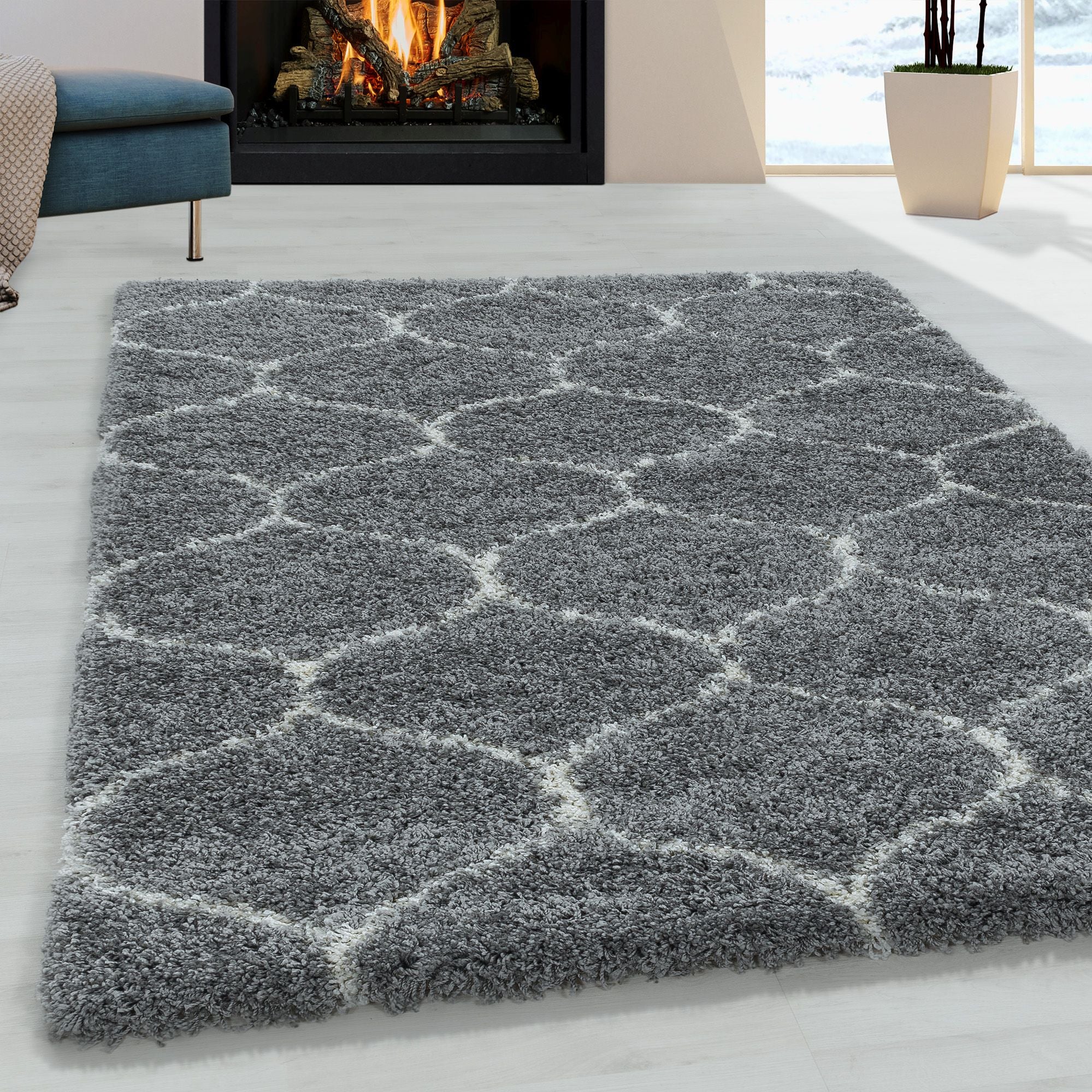 Grijs Laagpolig Vloerkleed Omid ArtisanWeave Collection.