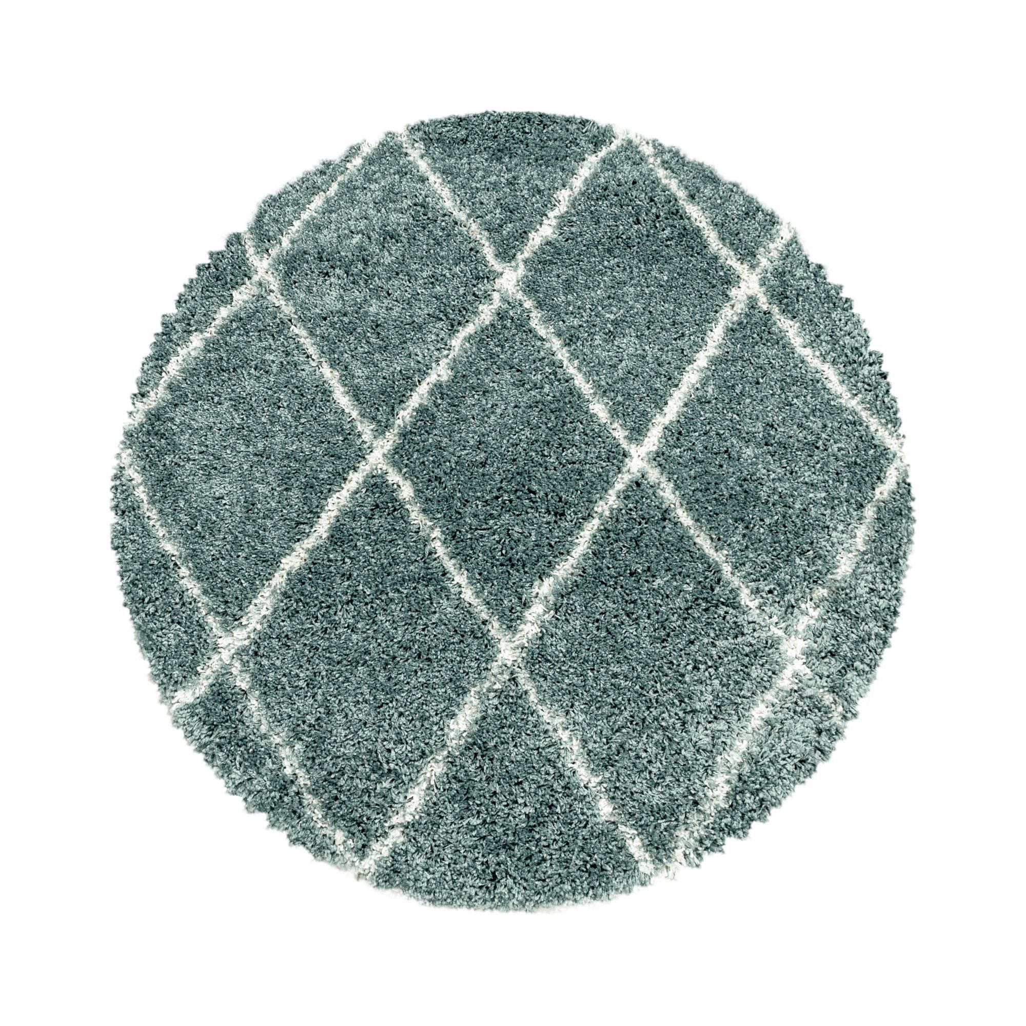Blauw Laagpolig Vloerkleed Omid Diamond Dazzle Collection.