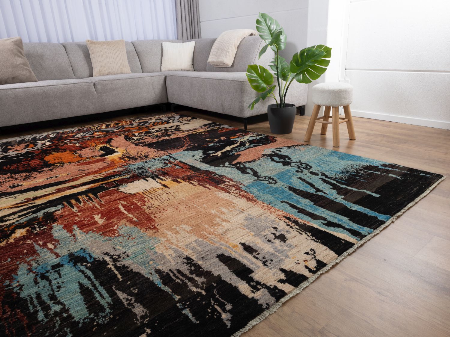 Afghaans Tapijt Laagpolig Handgeknoopt Wollen Vloerkleed - Omid Afghan Wool Luxury 297x194 - Omid Carpets