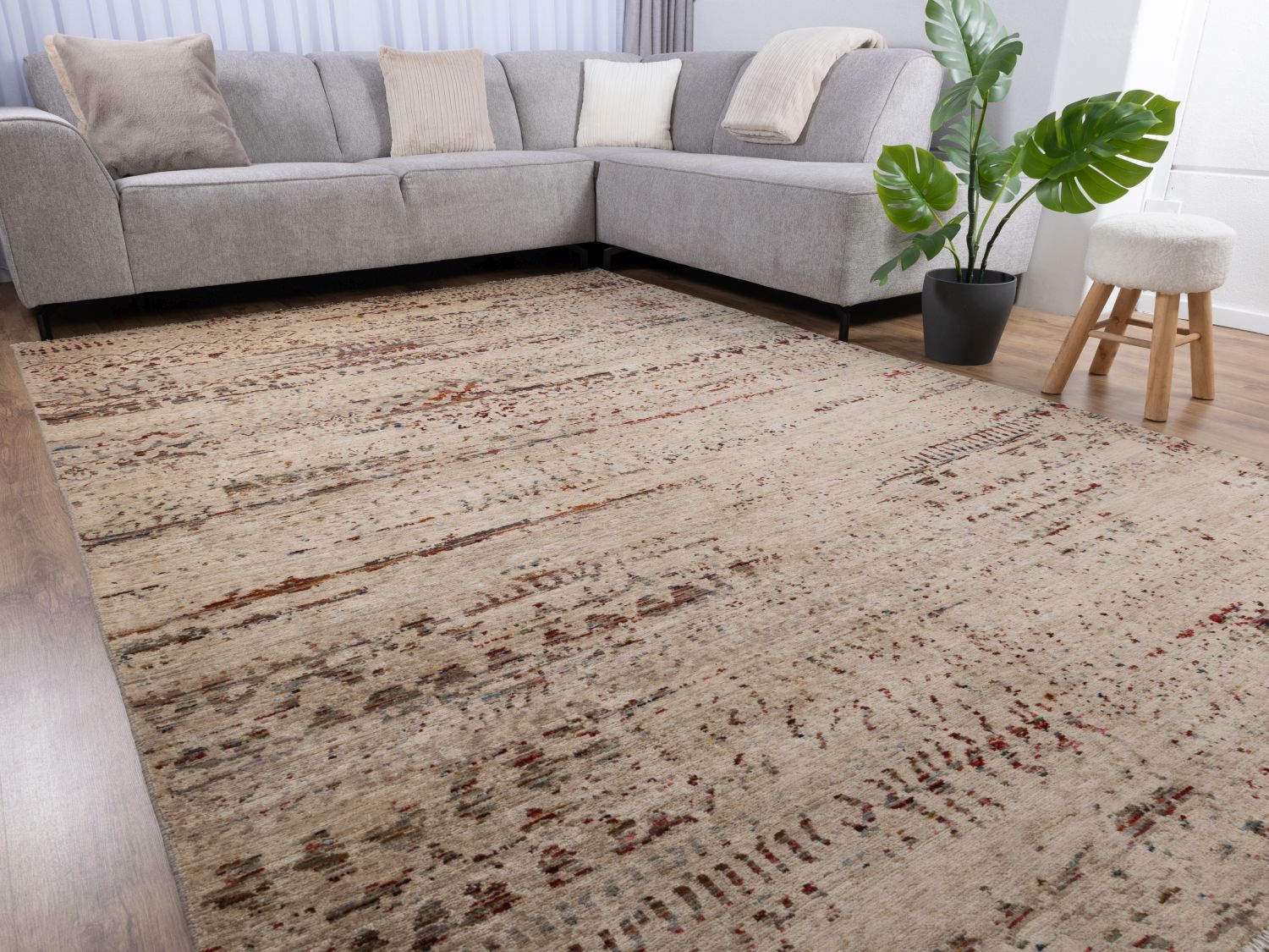 Afghaans Tapijt Laagpolig Handgeknoopt Wollen Vloerkleed - Omid Afghan Wool Luxury 297x194 - Omid Carpets