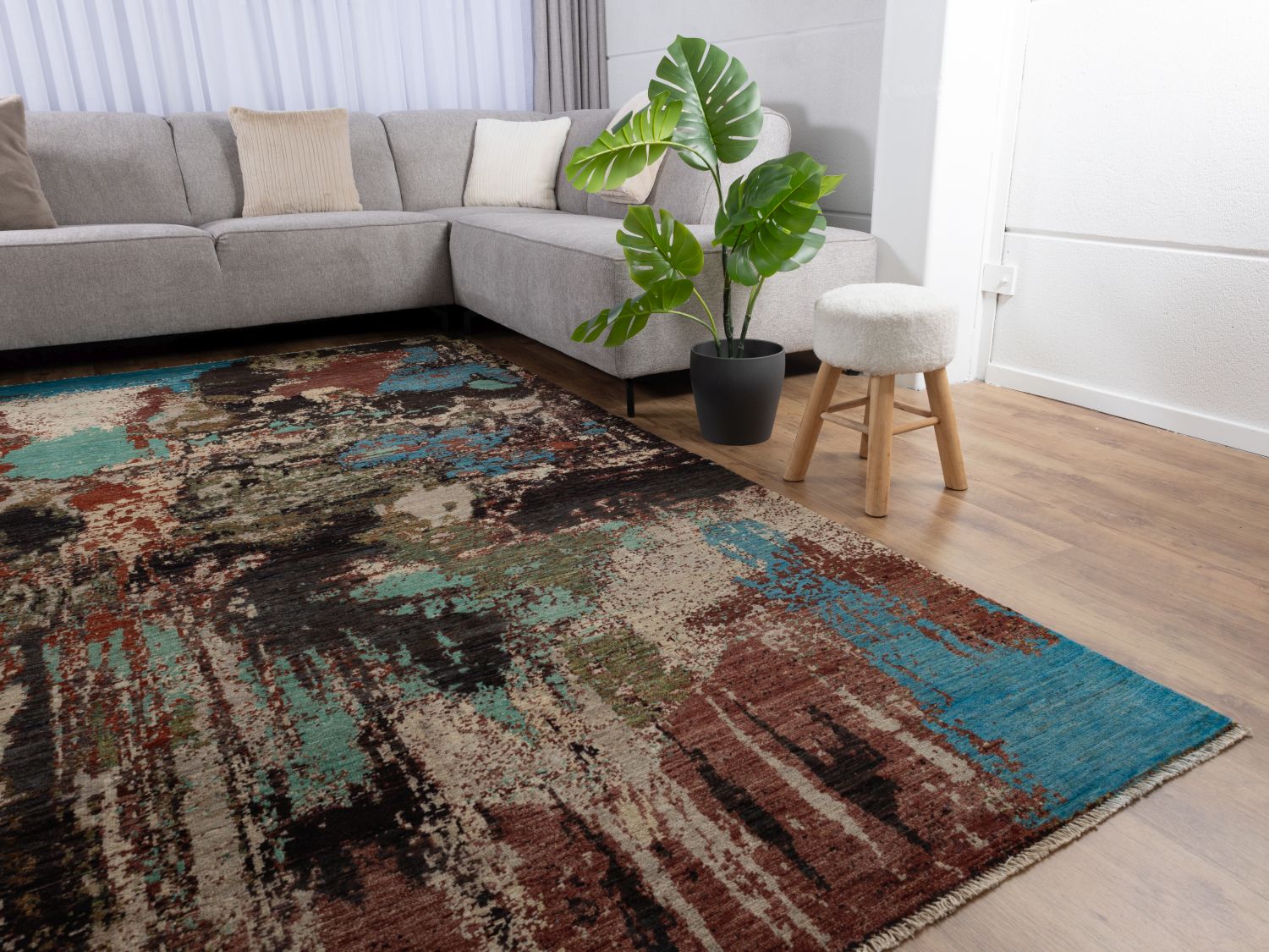 Afghaans Tapijt Laagpolig Handgeknoopt Wollen Vloerkleed - Omid Afghan Wool Luxury 297x194 - Omid Carpets