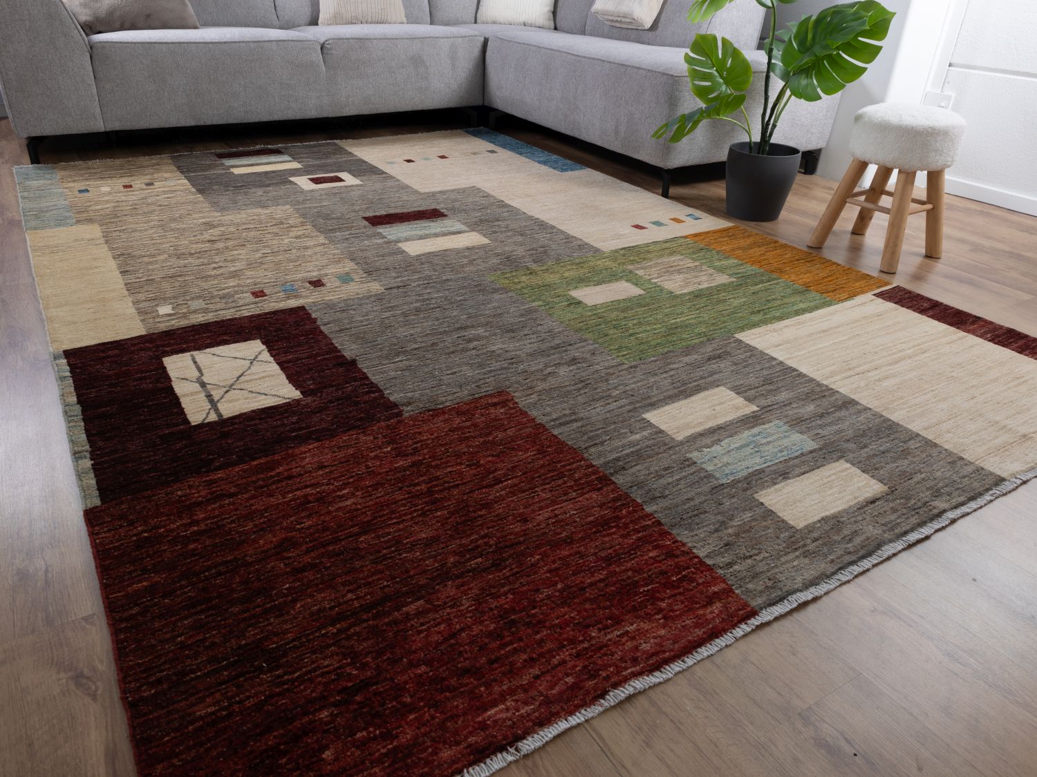 Afghaans Tapijt Laagpolig Handgeknoopt Wollen Vloerkleed - Omid Afghan Wool Luxury 297x194 - Omid Carpets