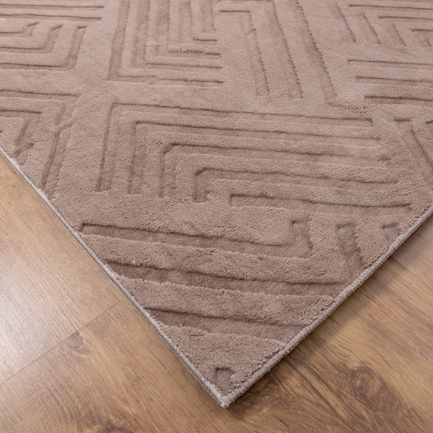 Taupe Tapijt Wasbaar Laagpolig Vloerkleed met Anti Slip Omid Japandi Stijl Wasbaar op 30° - Omid Carpets