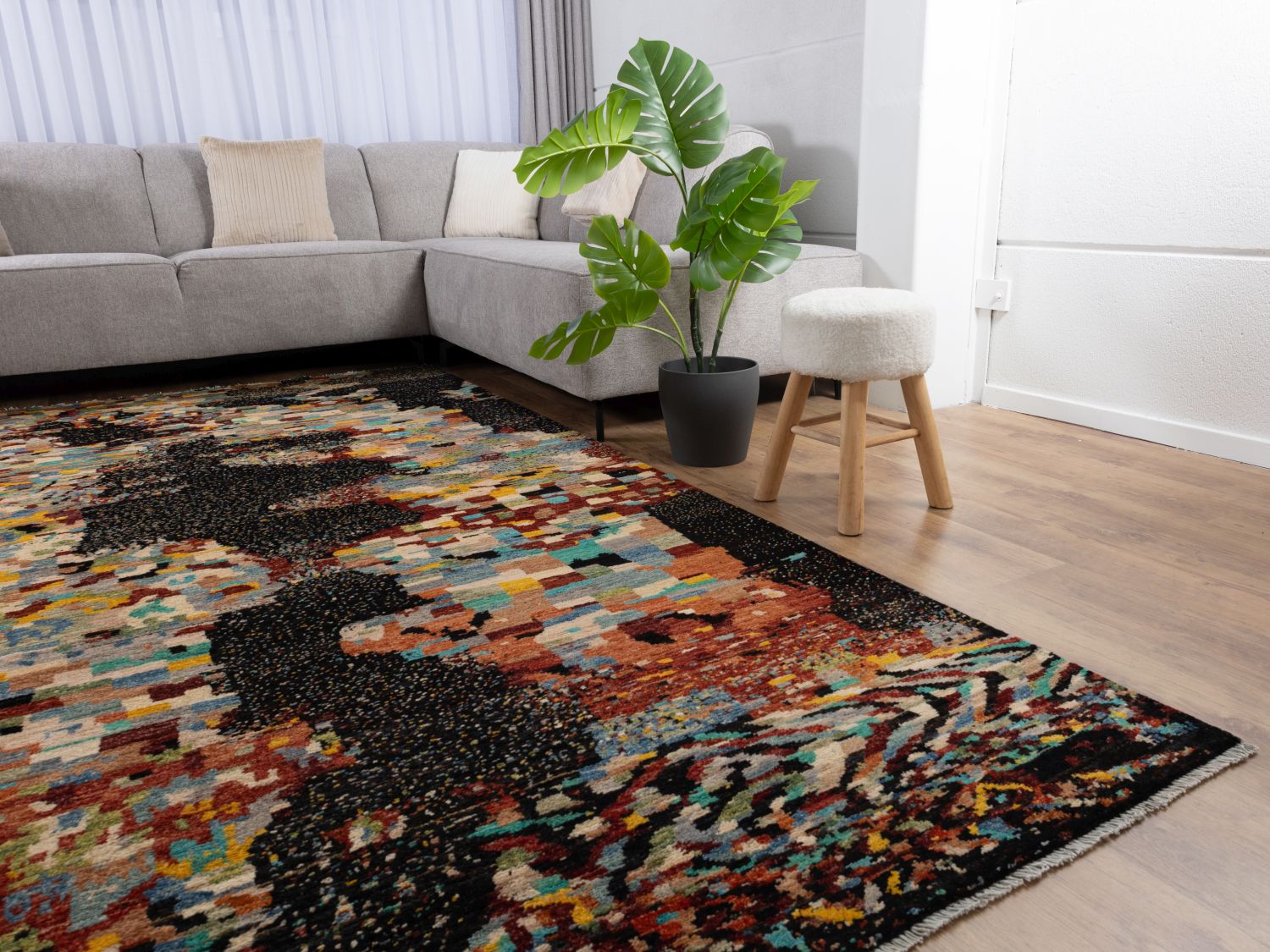 Afghaans Tapijt Laagpolig Handgeknoopt Wollen Vloerkleed - Omid Afghan Wool Luxury 297x194 - Omid Carpets