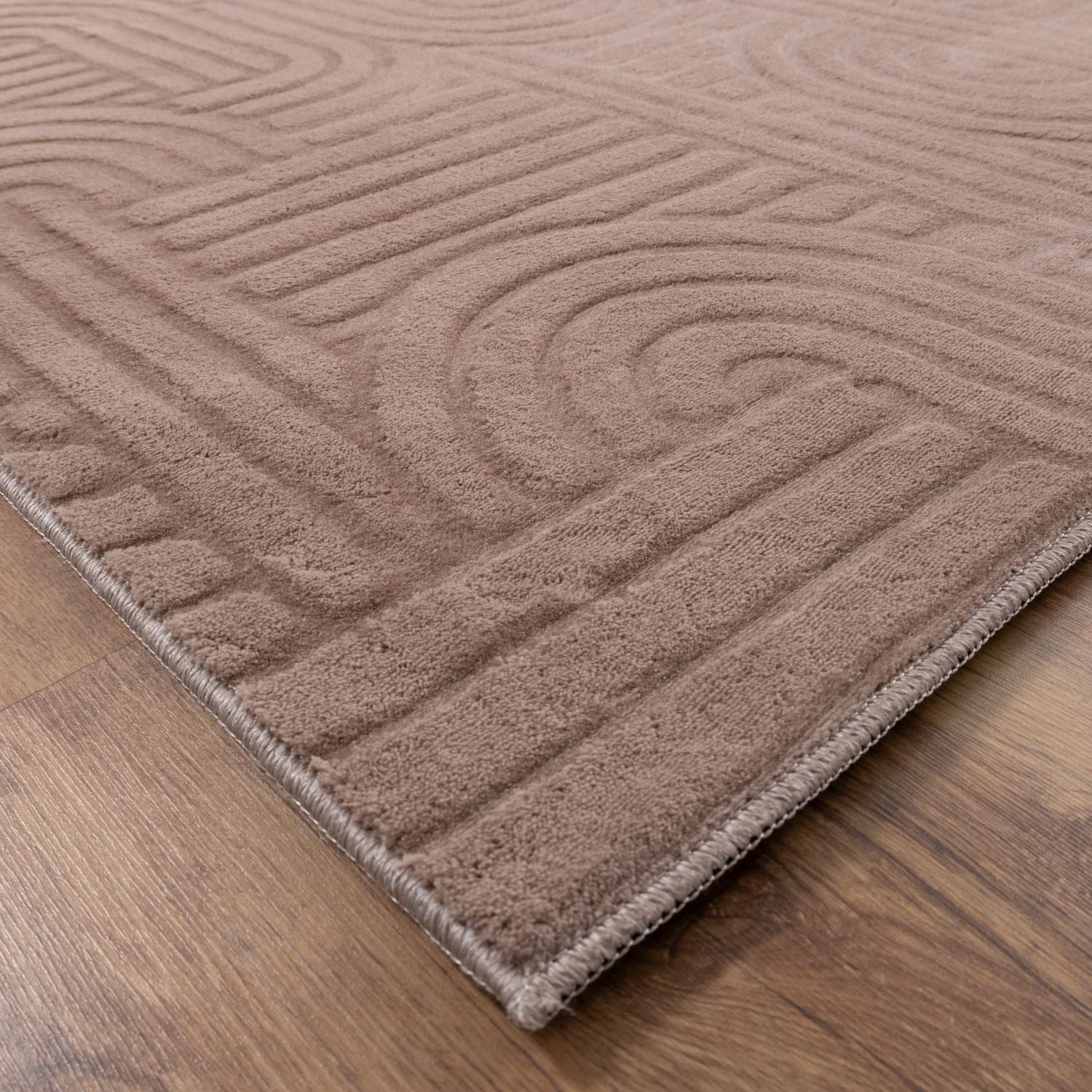 Taupe Tapijt Wasbaar Laagpolig Vloerkleed met Anti Slip Omid Japandi Stijl Wasbaar op 30° - Omid Carpets