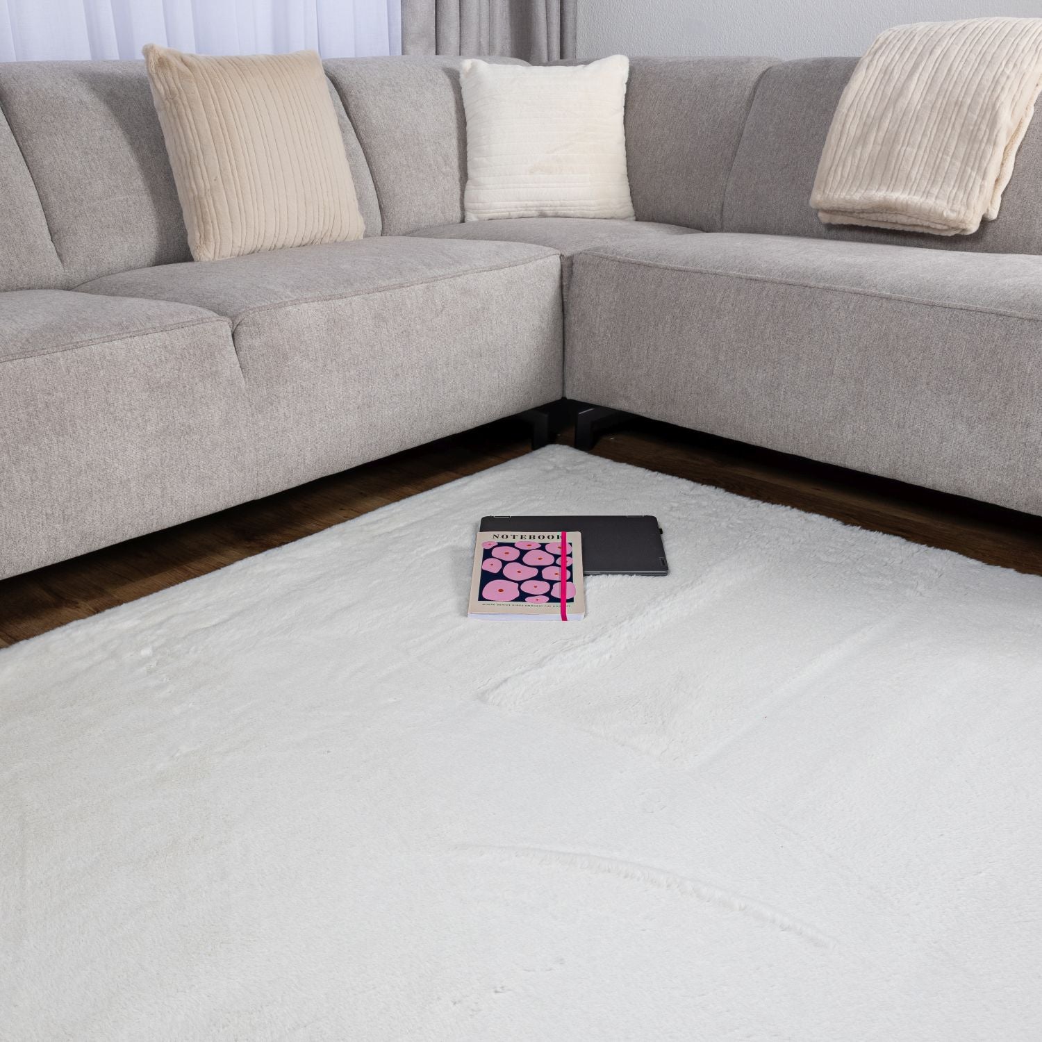 Crème Wit Tapijt Hoogpolig Vloerkleed met Anti-Slip – Omid Soft Fluffy – Superzacht Modern Tapijt - Omid Carpets