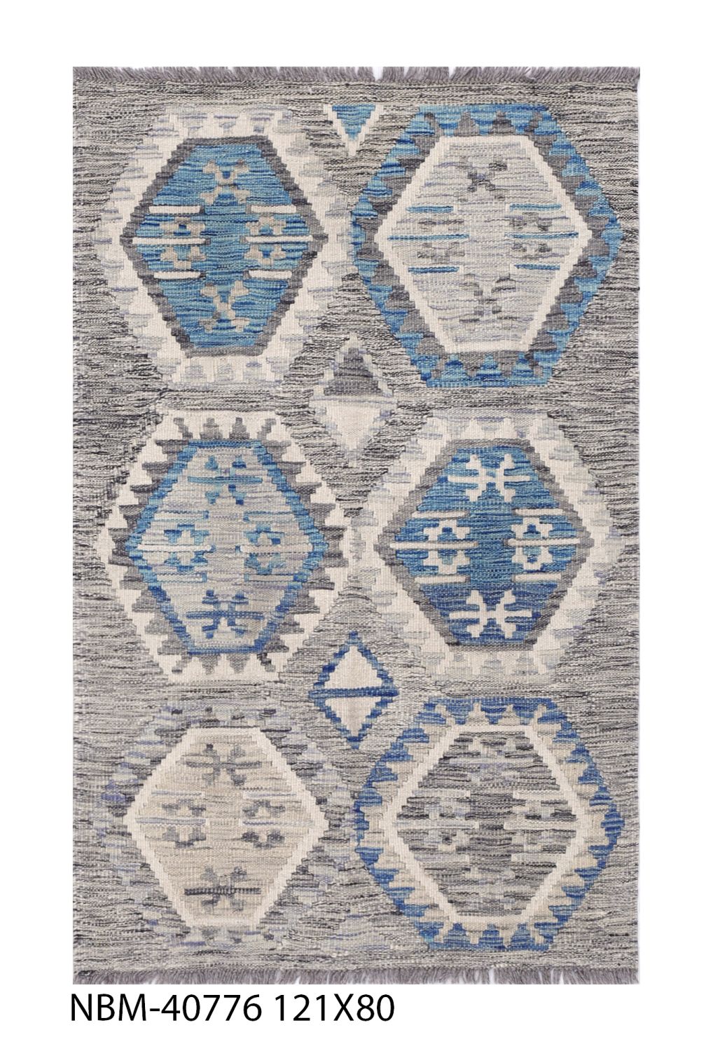 Kleurrijk Tapijt Laagpolig Handgeweven Wollen Vloerkleed - Omid Afghan Kelim 121x80