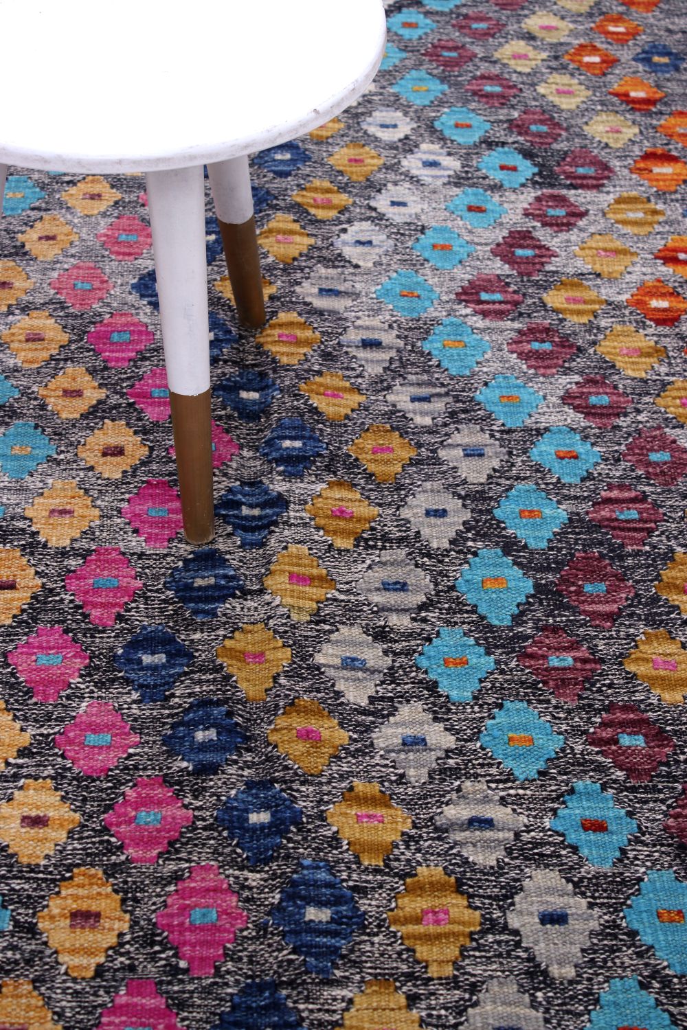 Kleurrijk Tapijt Laagpolig Handgeweven Wollen Vloerkleed - Omid Afghan Kelim 200x111