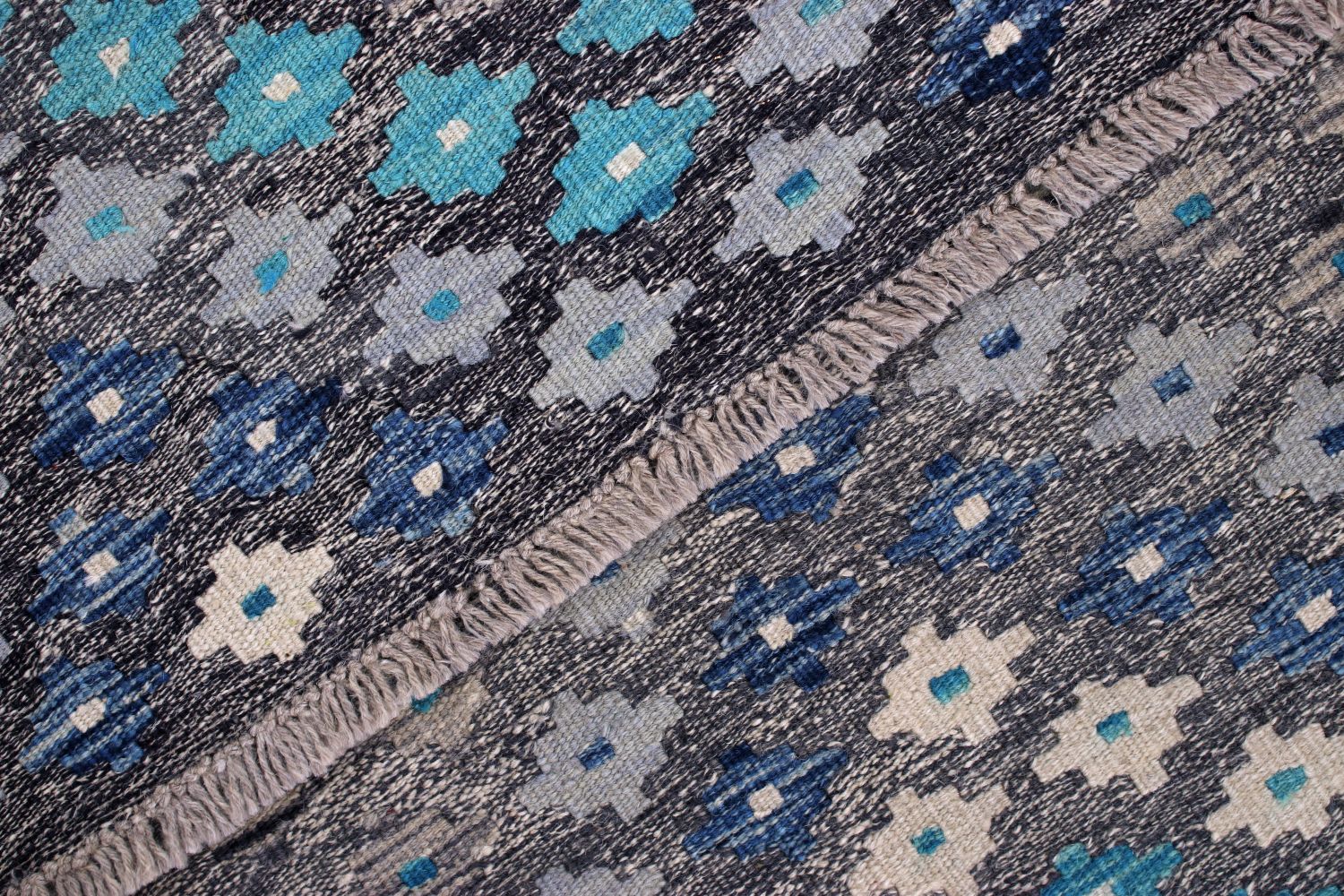 Kleurrijk Tapijt Laagpolig Handgeweven Wollen Vloerkleed - Omid Afghan Kelim 124x83