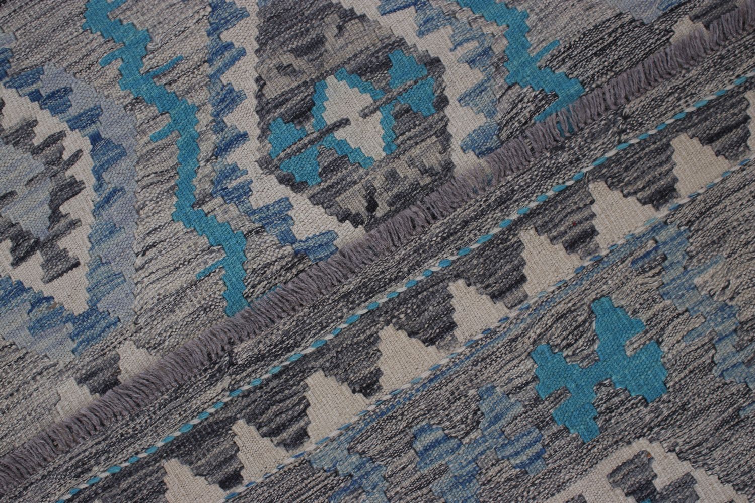 Kleurrijk Tapijt Laagpolig Handgeweven Wollen Vloerkleed - Omid Afghan Kelim 151x103