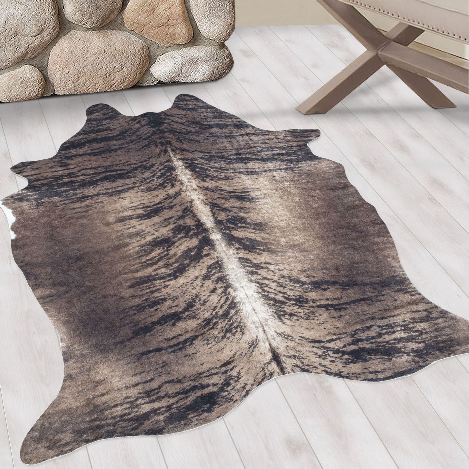 Bruin Tapijt Laagpolig Vloerkleed Omid SafariDreams Collectie